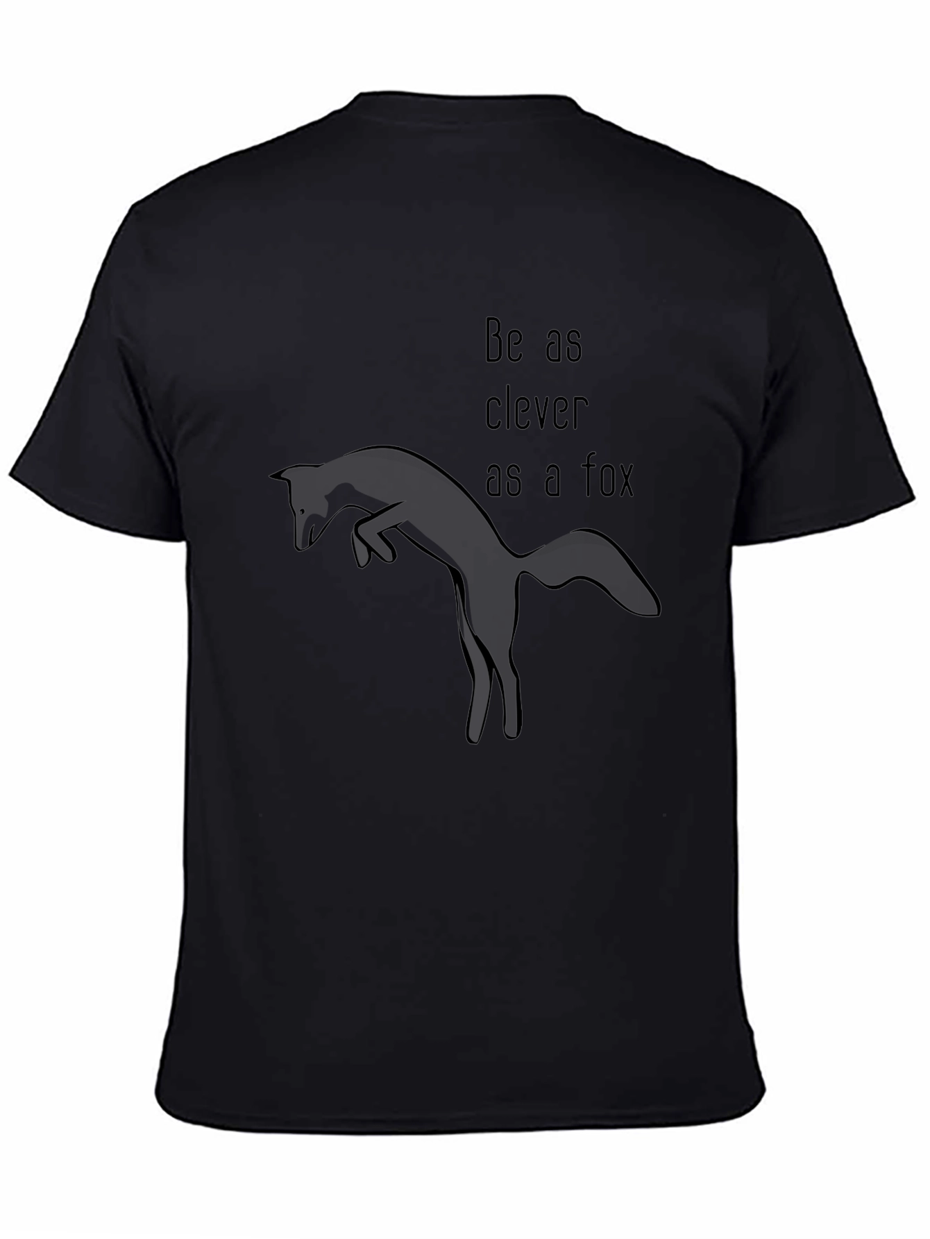 Clever Fox Graphic T-Shirt - Black Cotton Tee