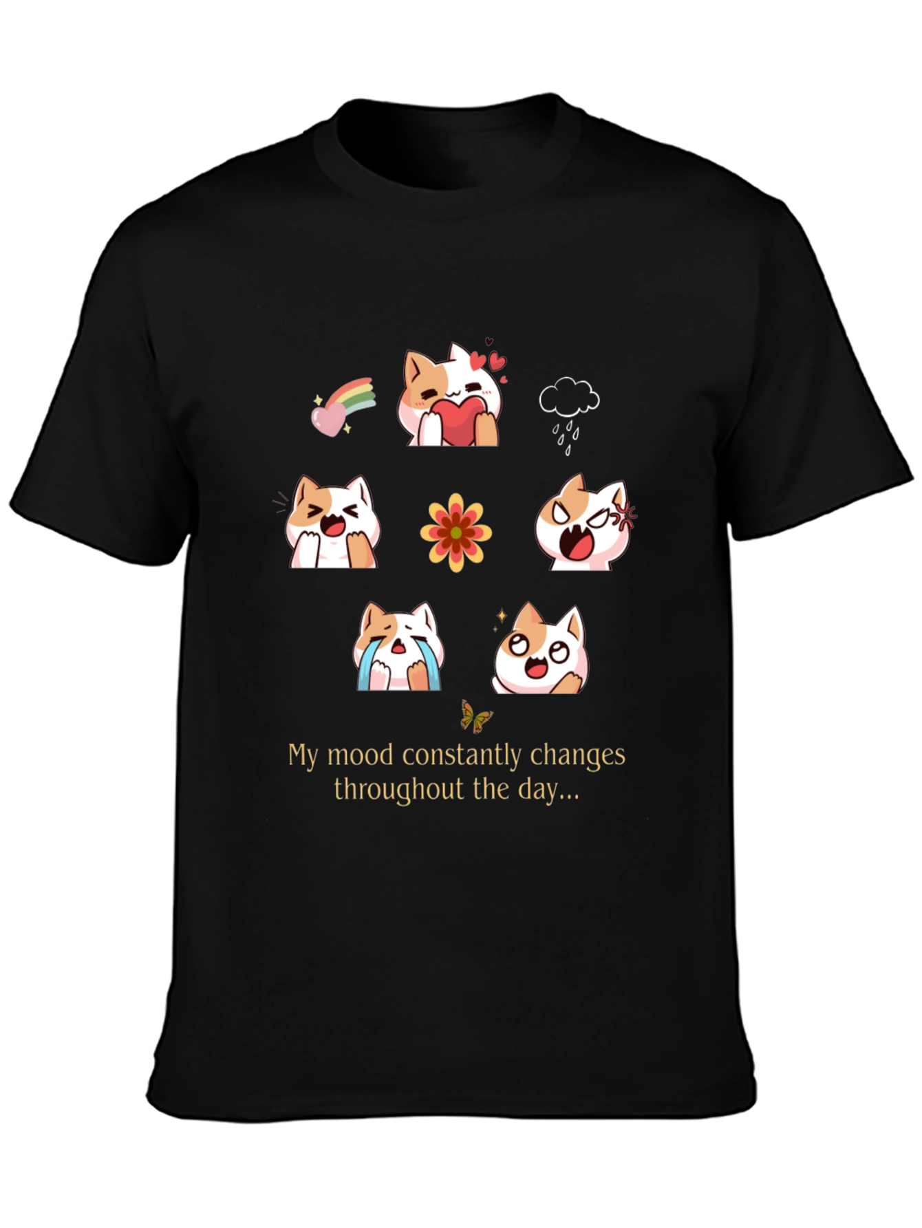 Mood Cats Graphic T-Shirt - Everyday Emotions
