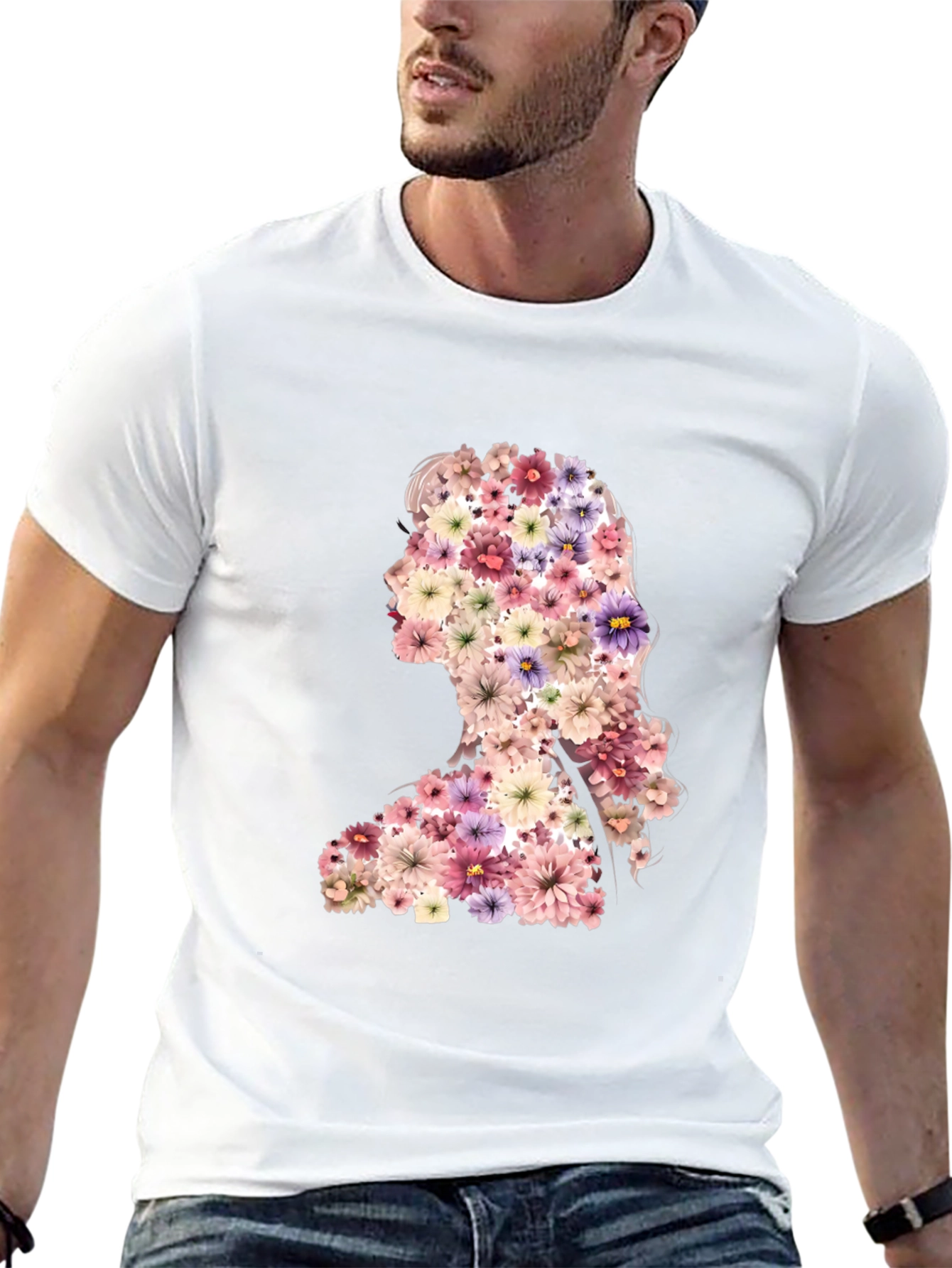Floral Silhouette Graphic T-Shirt