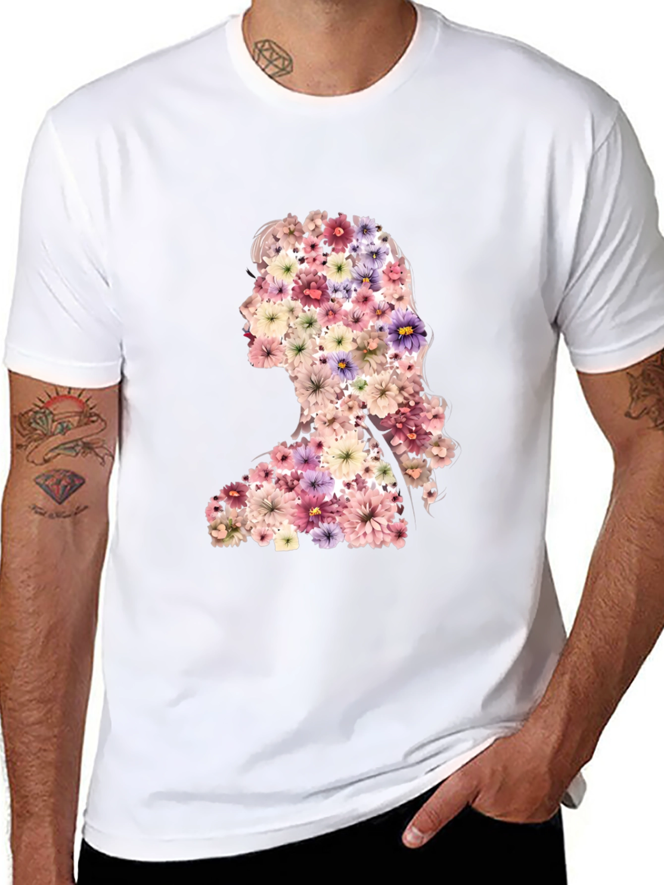 Floral Silhouette Graphic T-Shirt
