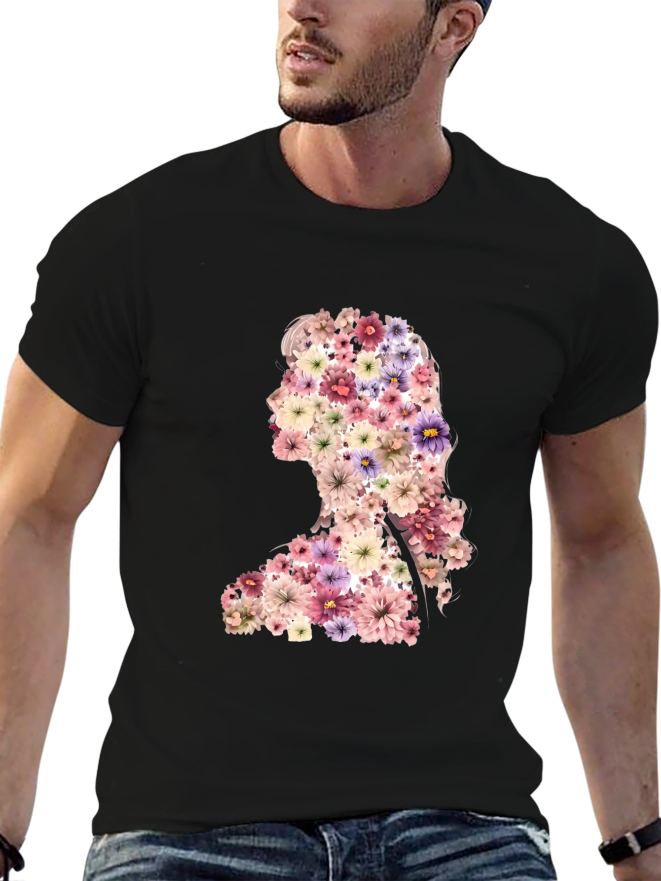 Floral Silhouette Graphic T-Shirt