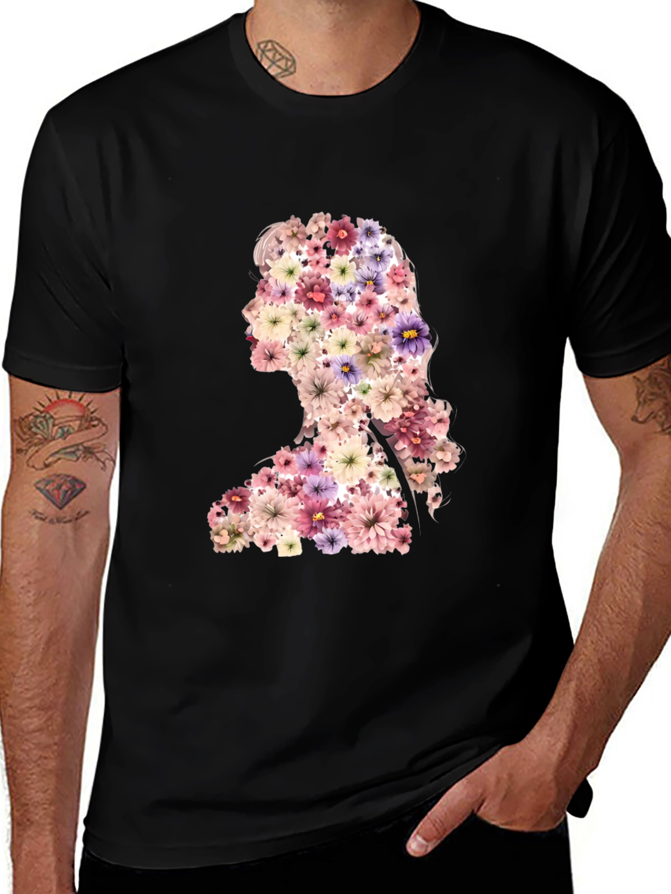 Floral Silhouette Graphic T-Shirt