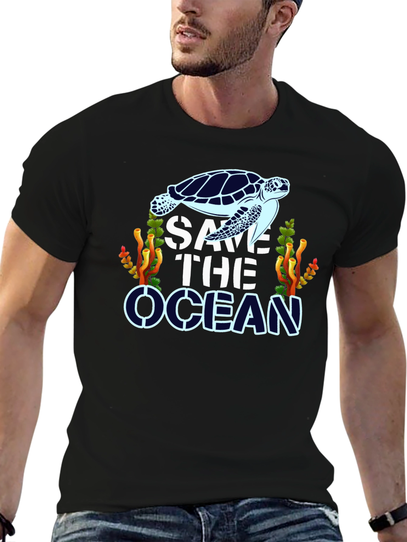 Save The Ocean Turtle Graphic T-Shirt