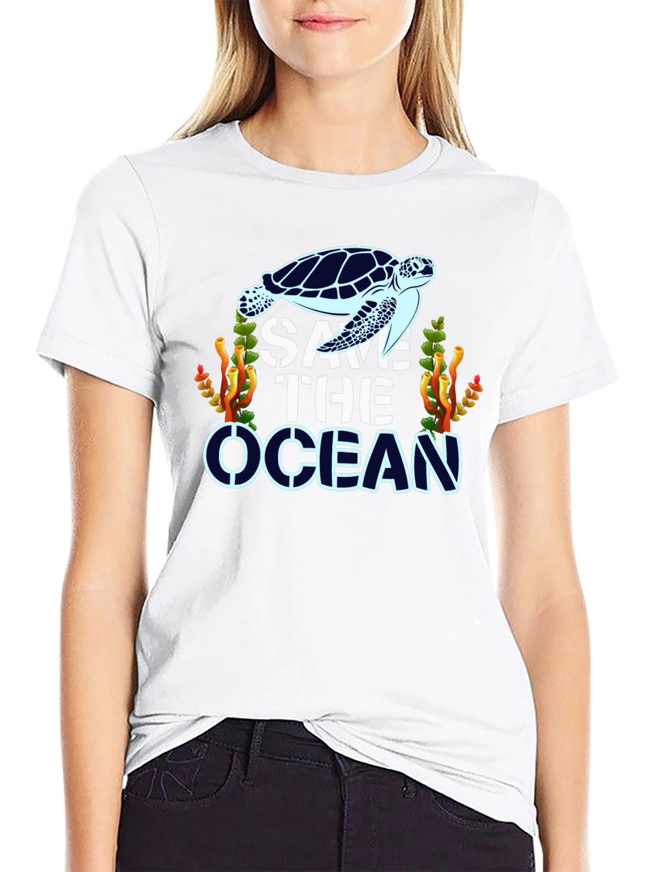 Save The Ocean Turtle Graphic T-Shirt