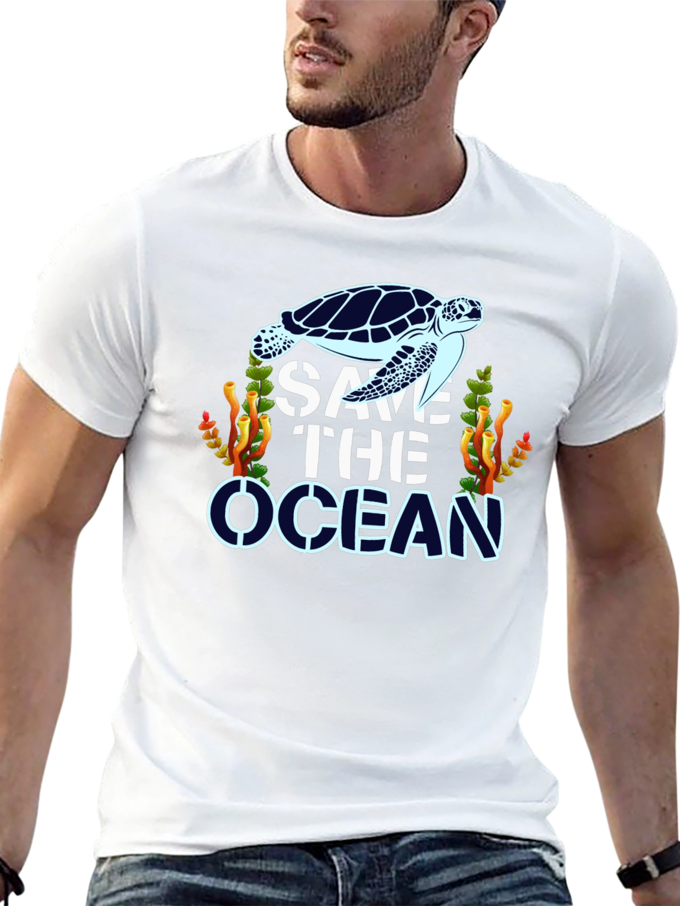 Save The Ocean Turtle Graphic T-Shirt