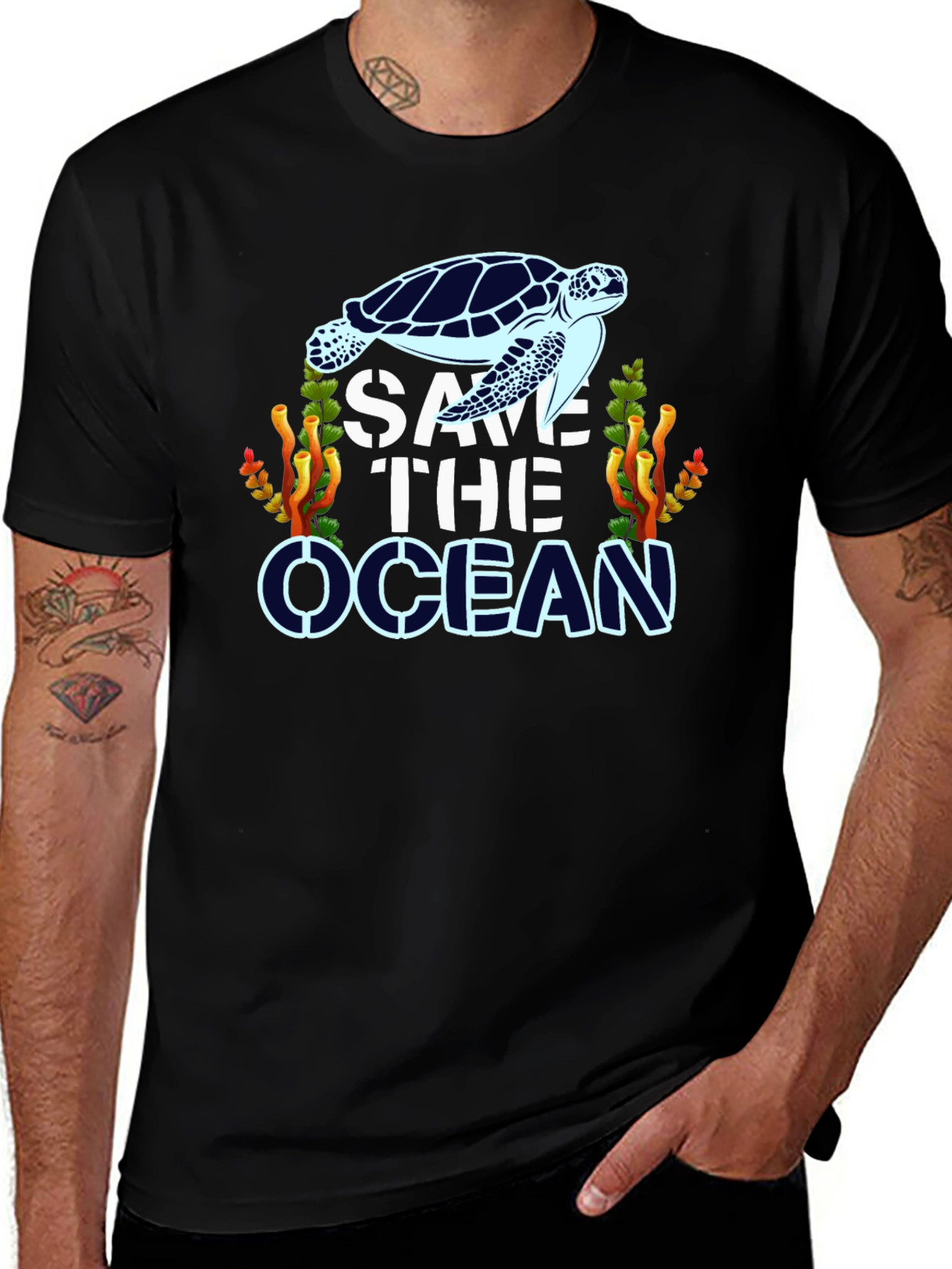 Save The Ocean Turtle Graphic T-Shirt
