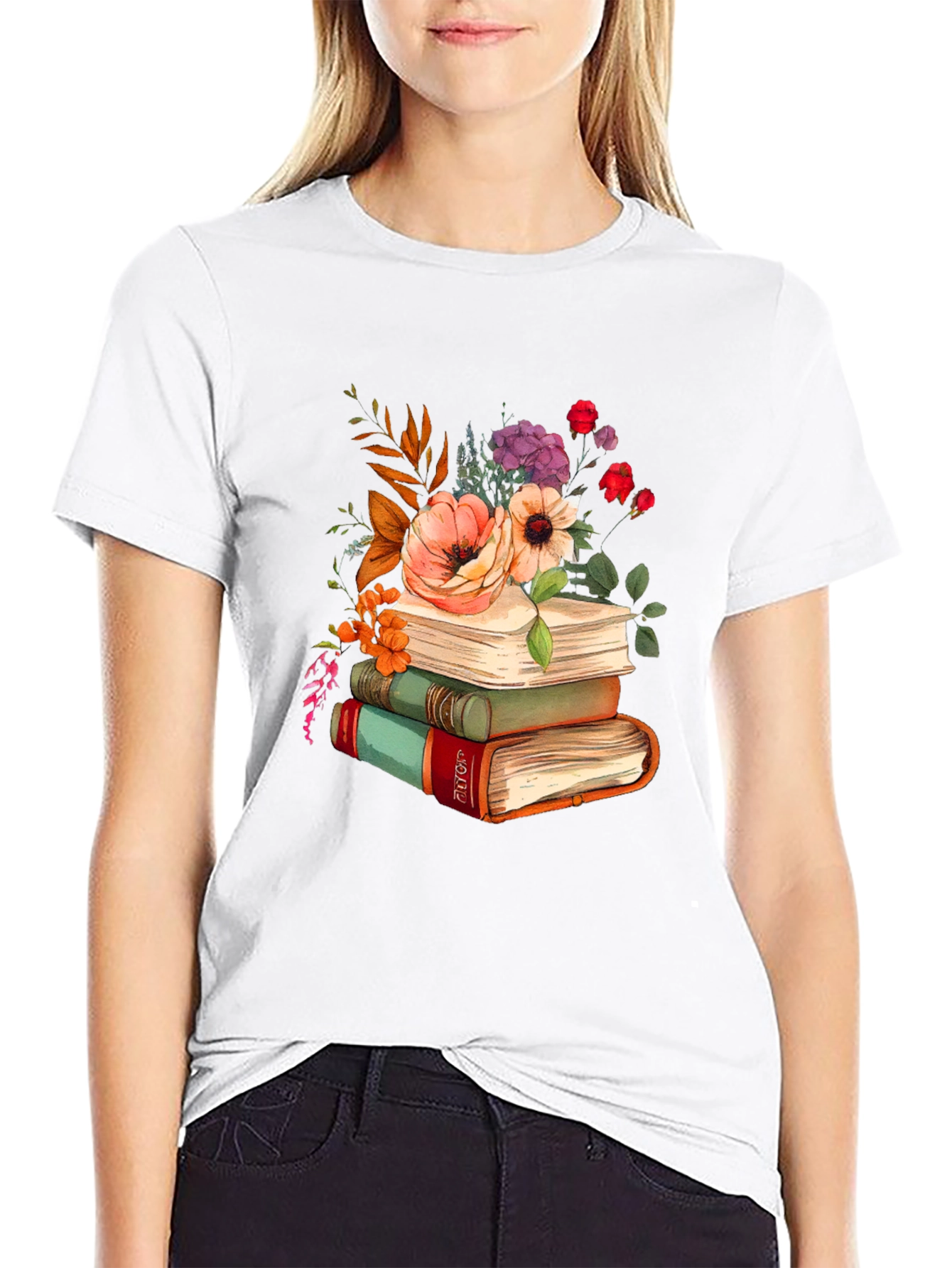 Floral Books T-Shirt - Readers Delight