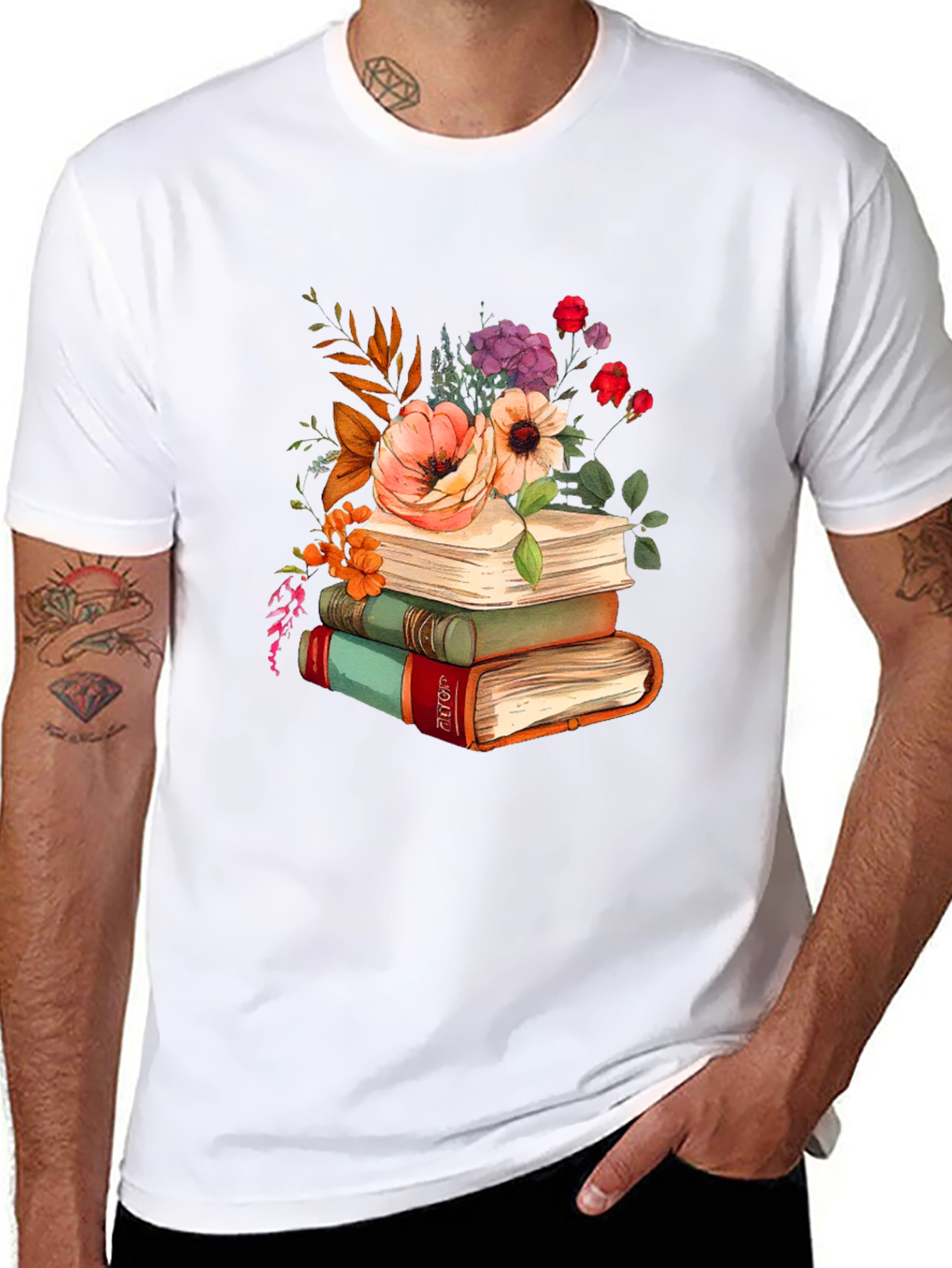 Floral Books T-Shirt - Readers Delight