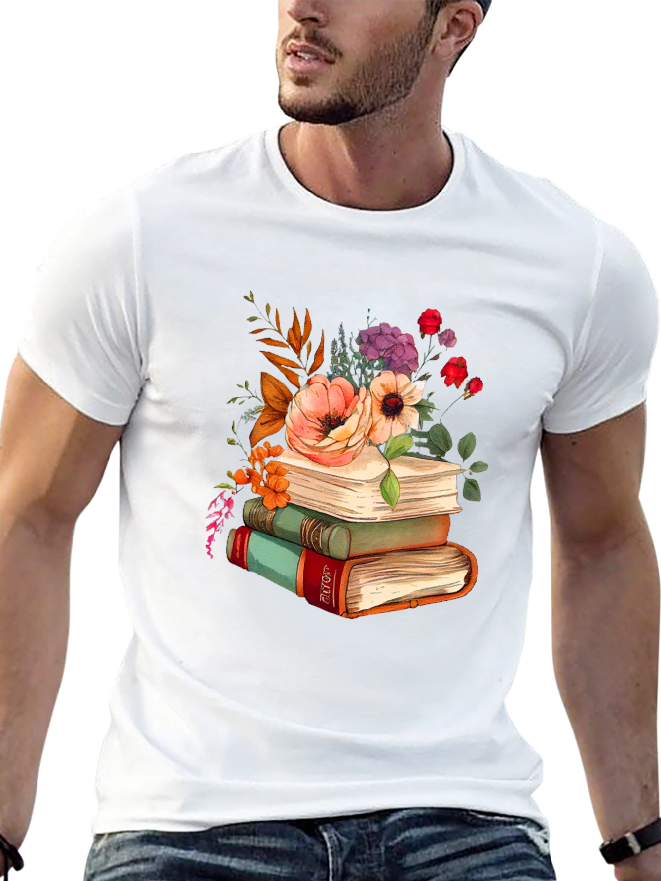 Floral Books T-Shirt - Readers Delight
