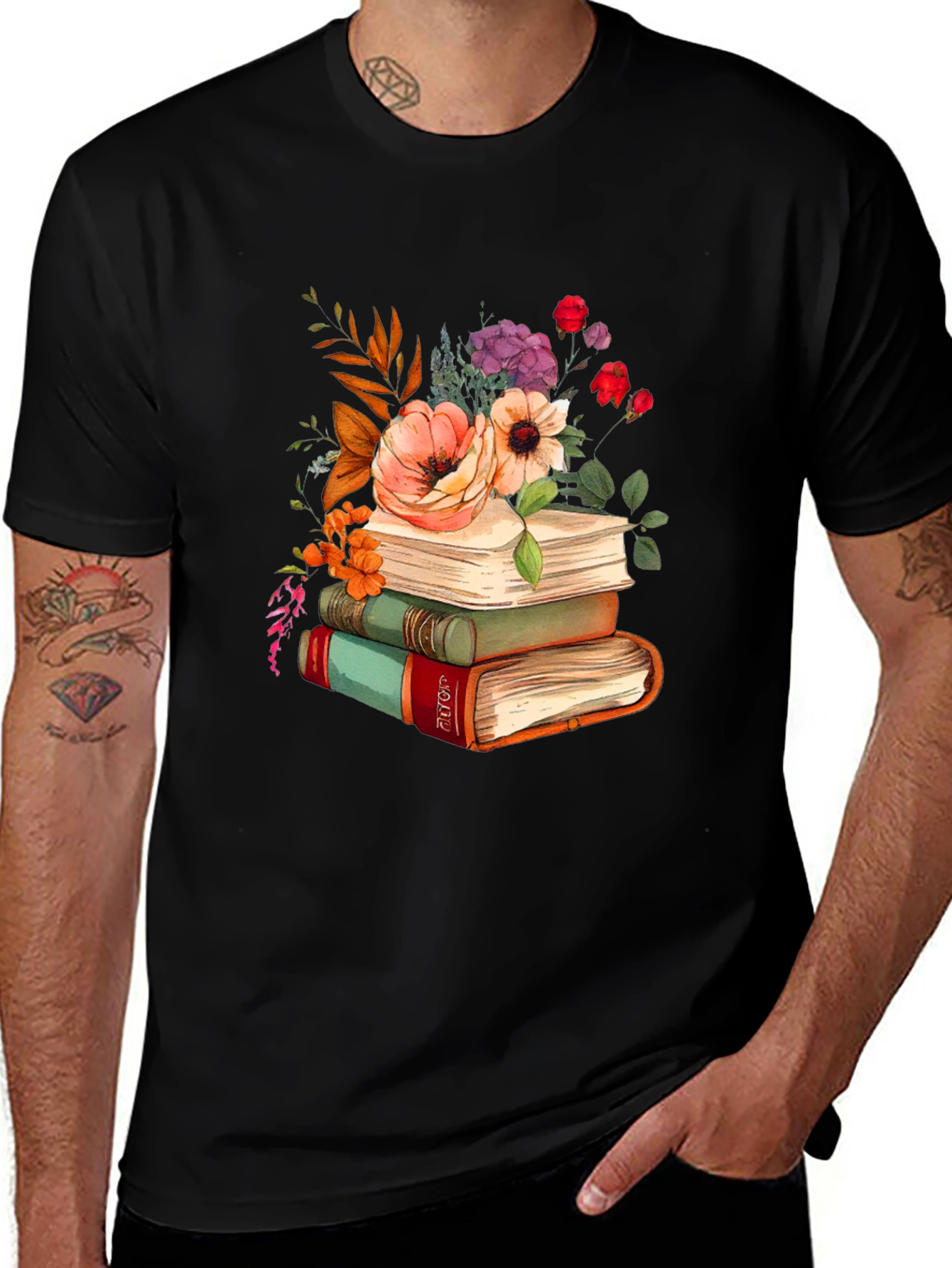 Floral Books T-Shirt - Readers Delight