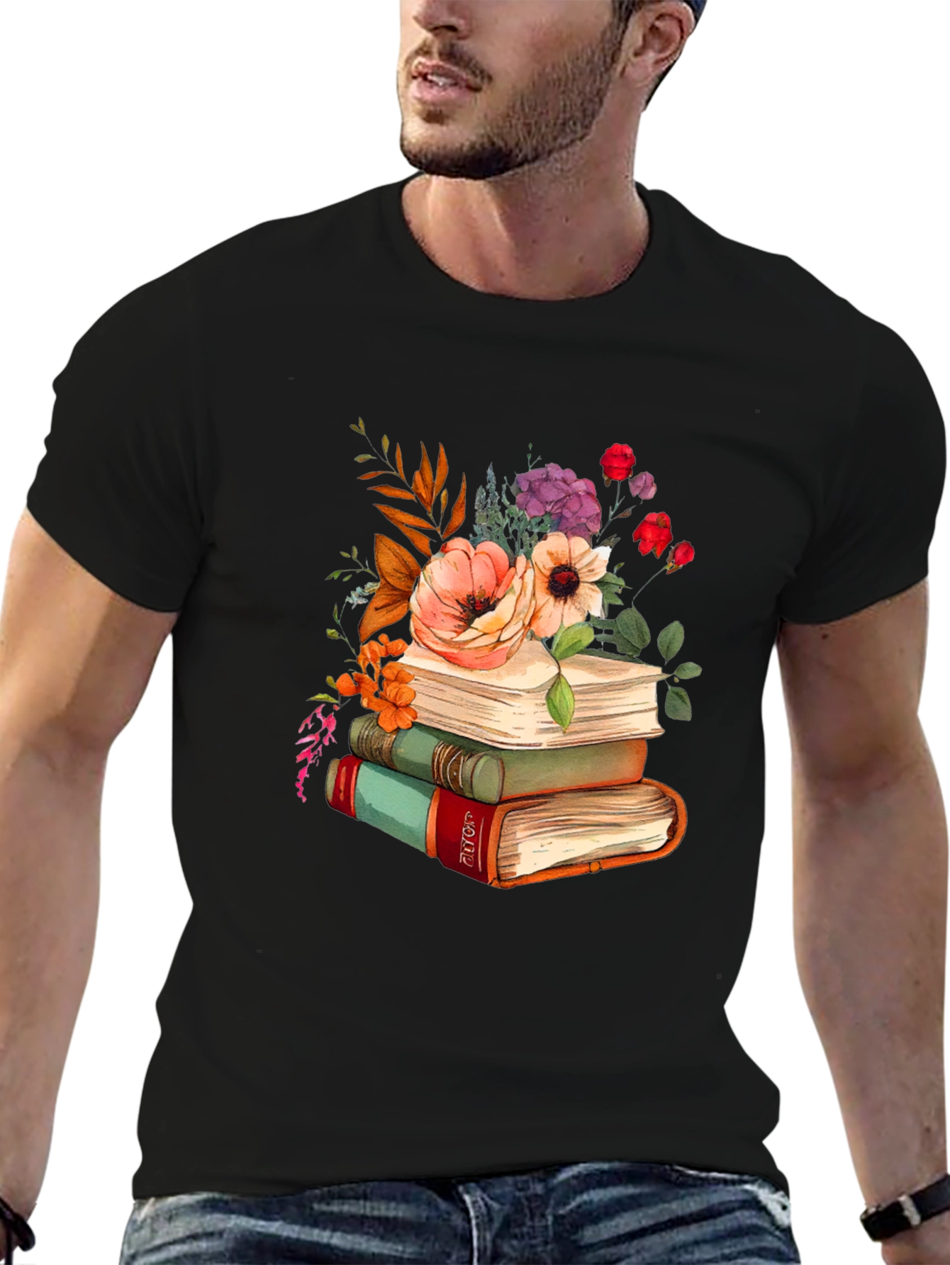 Floral Books T-Shirt - Readers Delight