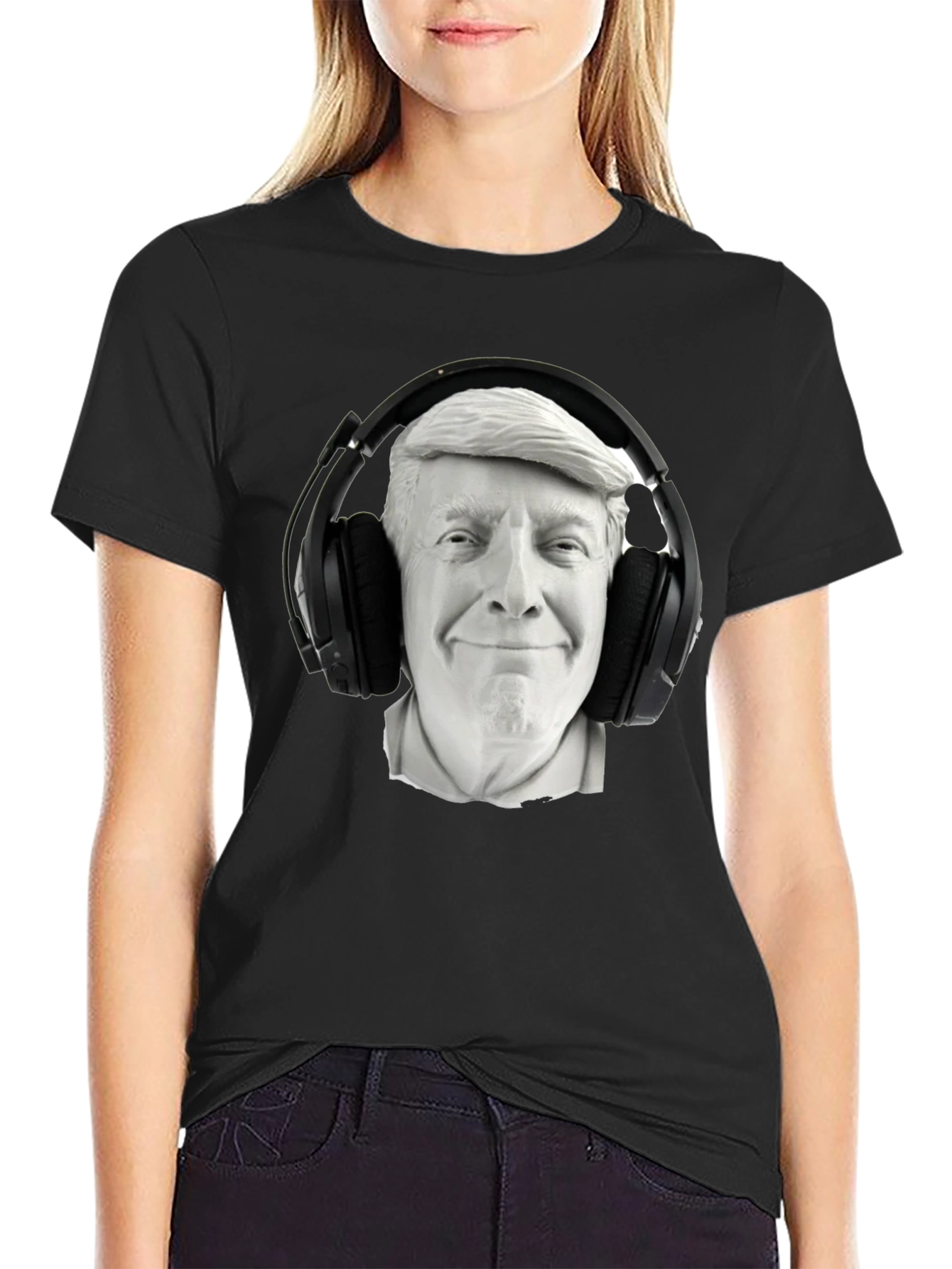 Trump DJ Graphic Tee - Black Cotton Blend