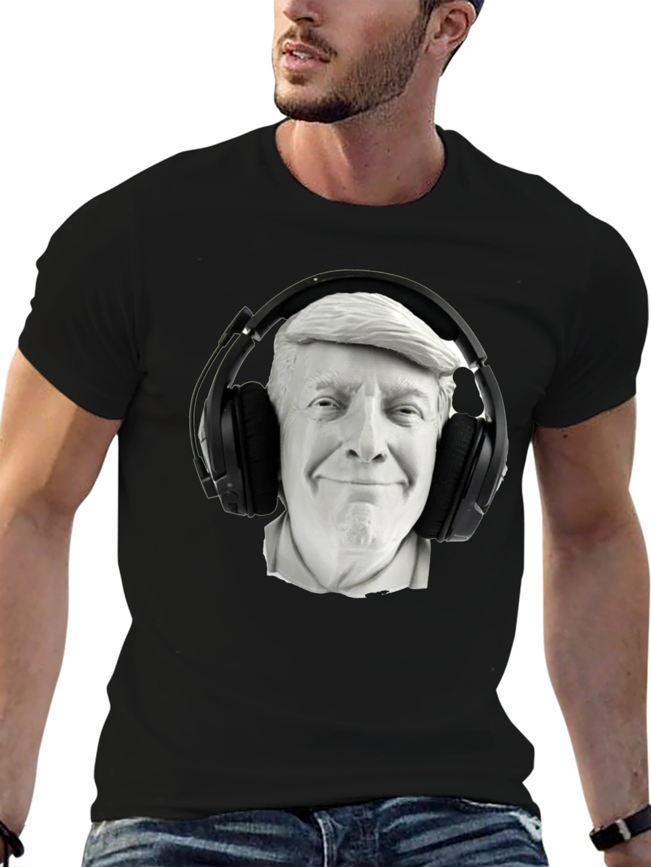 Trump DJ Graphic Tee - Black Cotton Blend