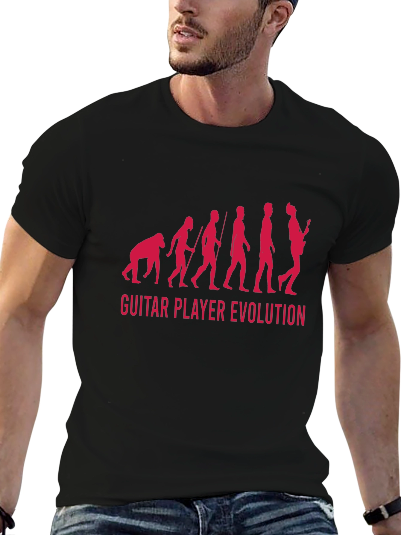 Guitar Player Evolution Graphic T-Shirt