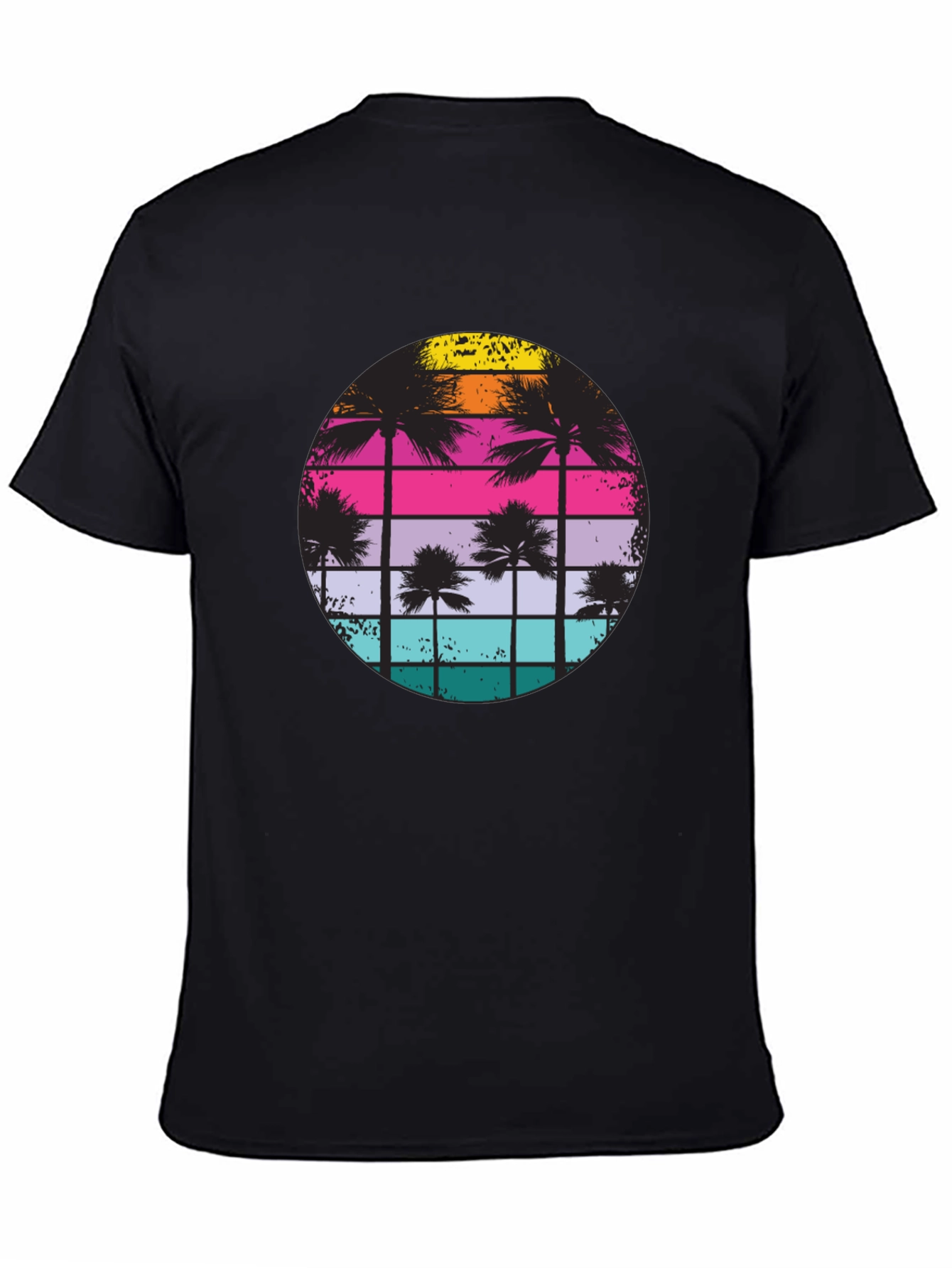 Retro Sunset Palm Tree Graphic T-Shirt