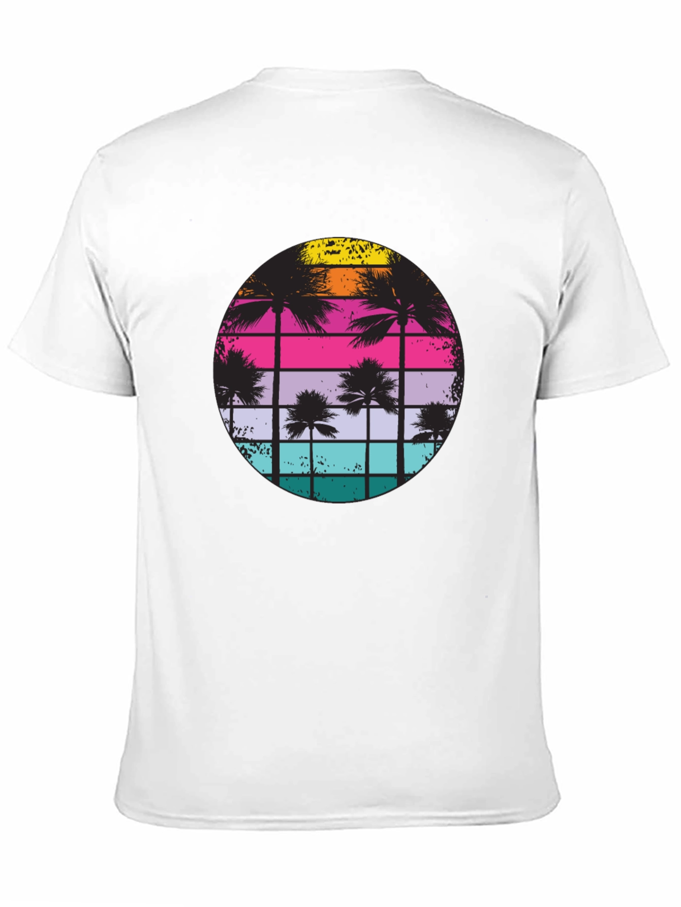 Retro Sunset Palm Tree Graphic T-Shirt