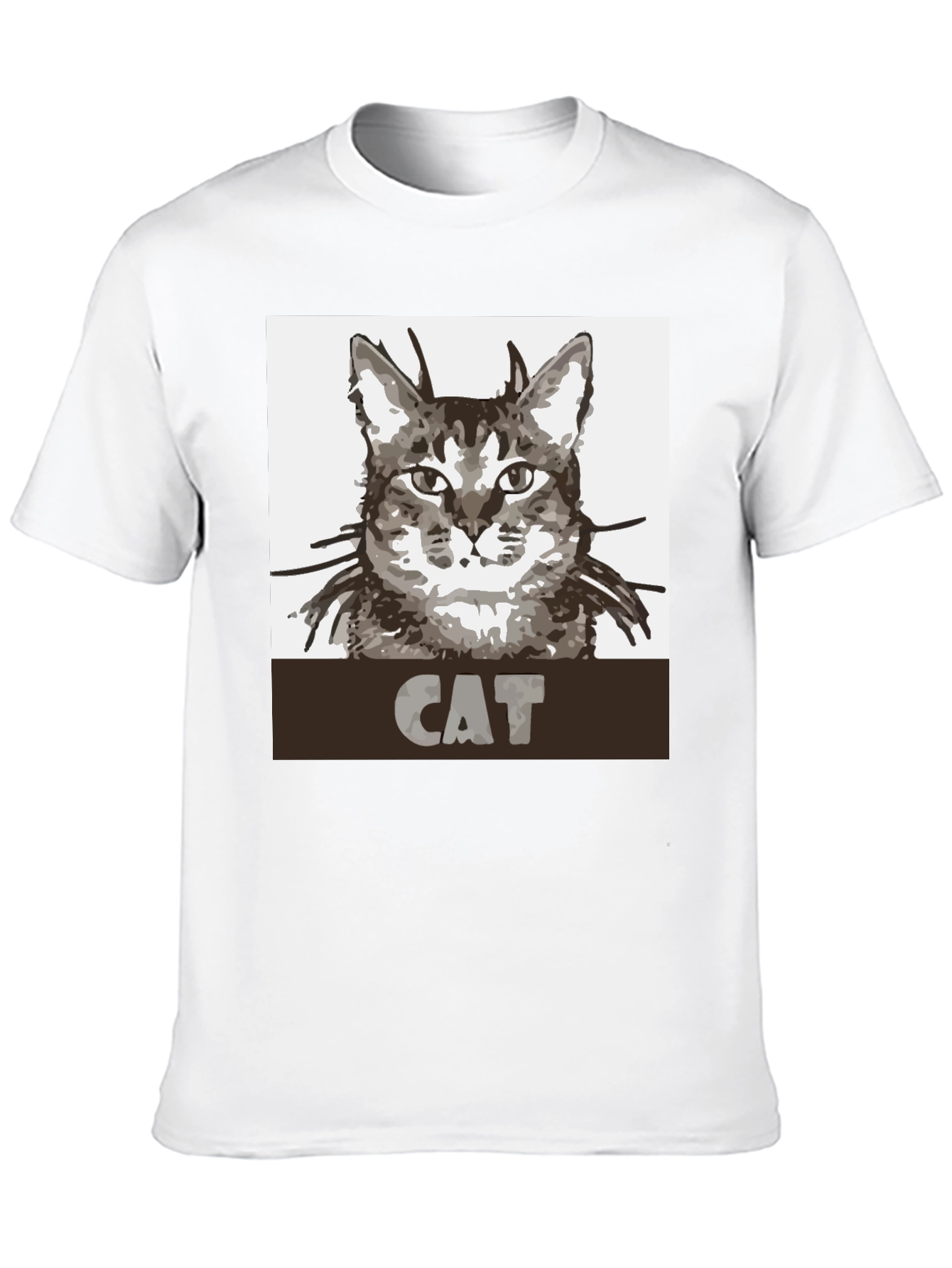 Cat Graphic Print Black T-Shirt