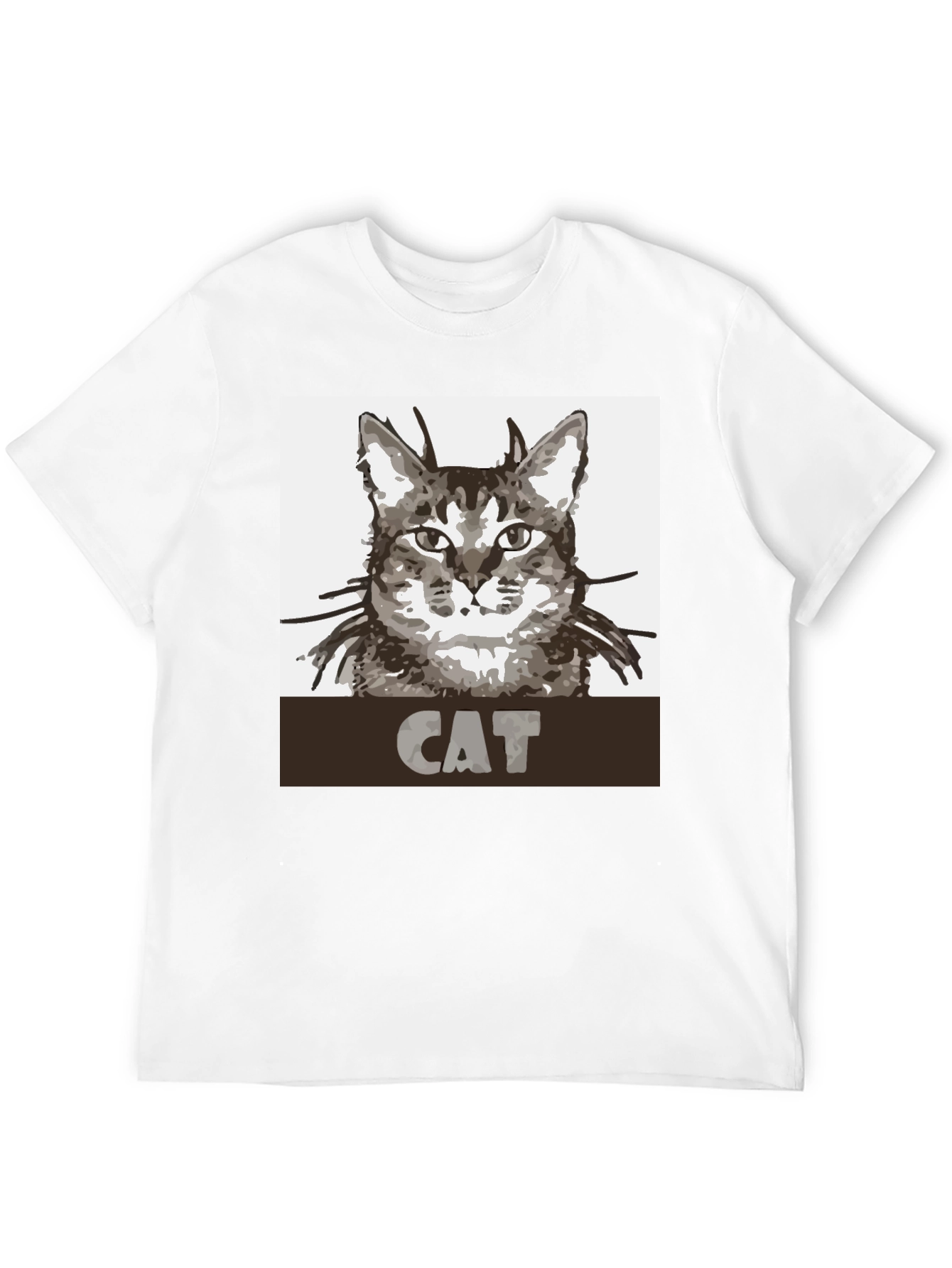 Cat Graphic Print Black T-Shirt