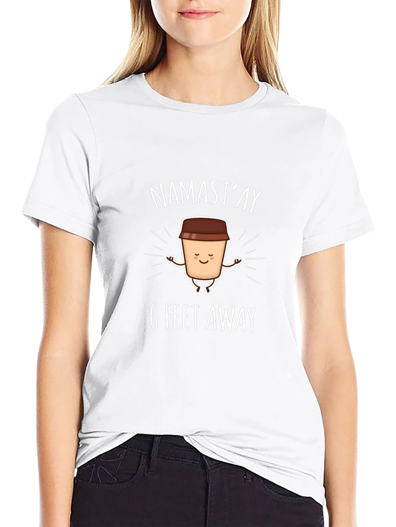 Namastay 6 Feet Away Graphic T-Shirt