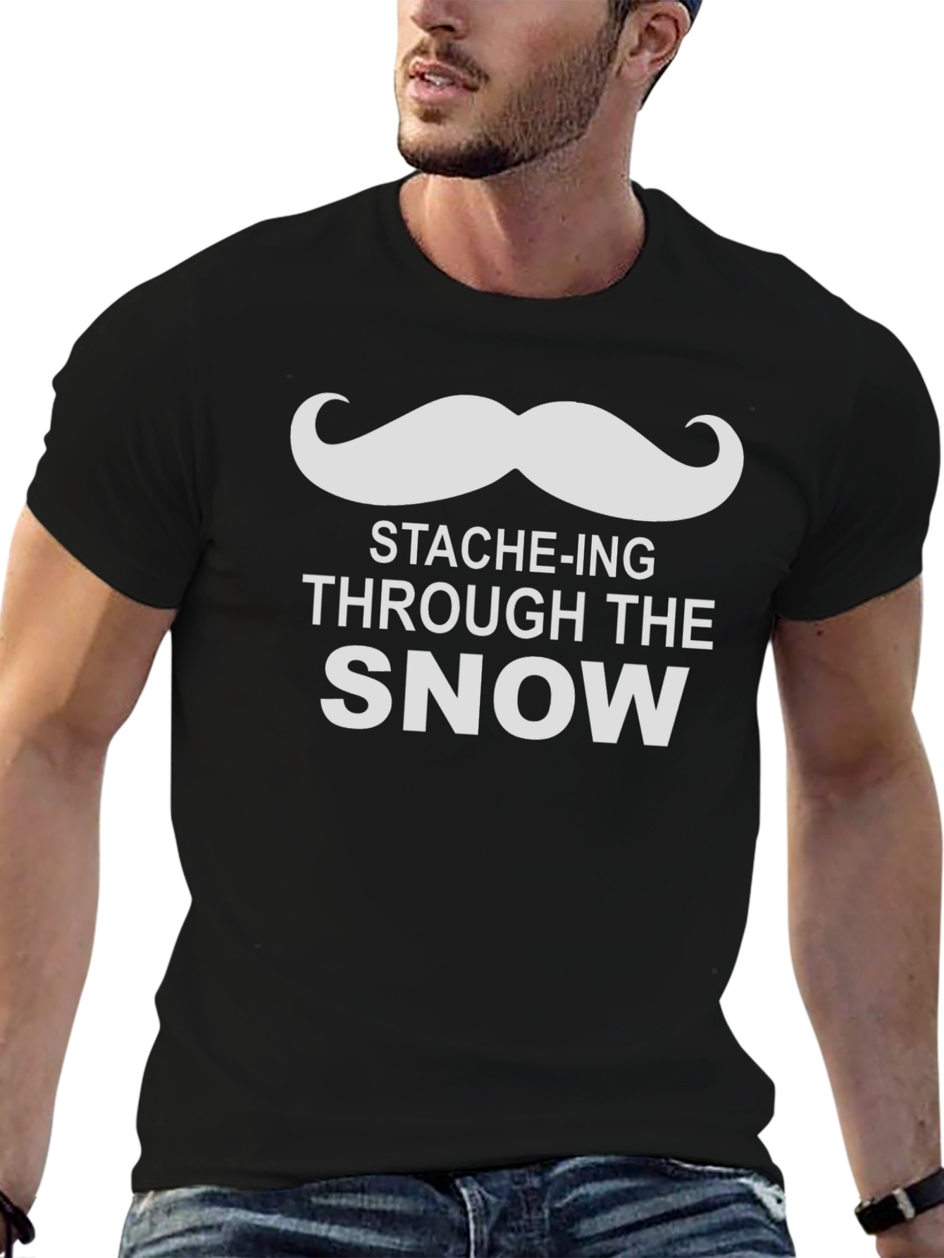 Stache-ing Through the Snow Graphic Tee