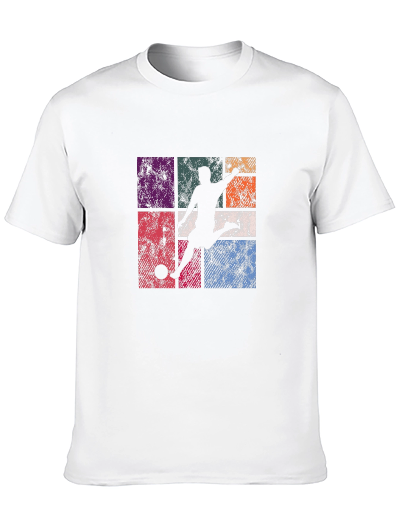Retro Soccer Player Graphic T-Shirt - Black