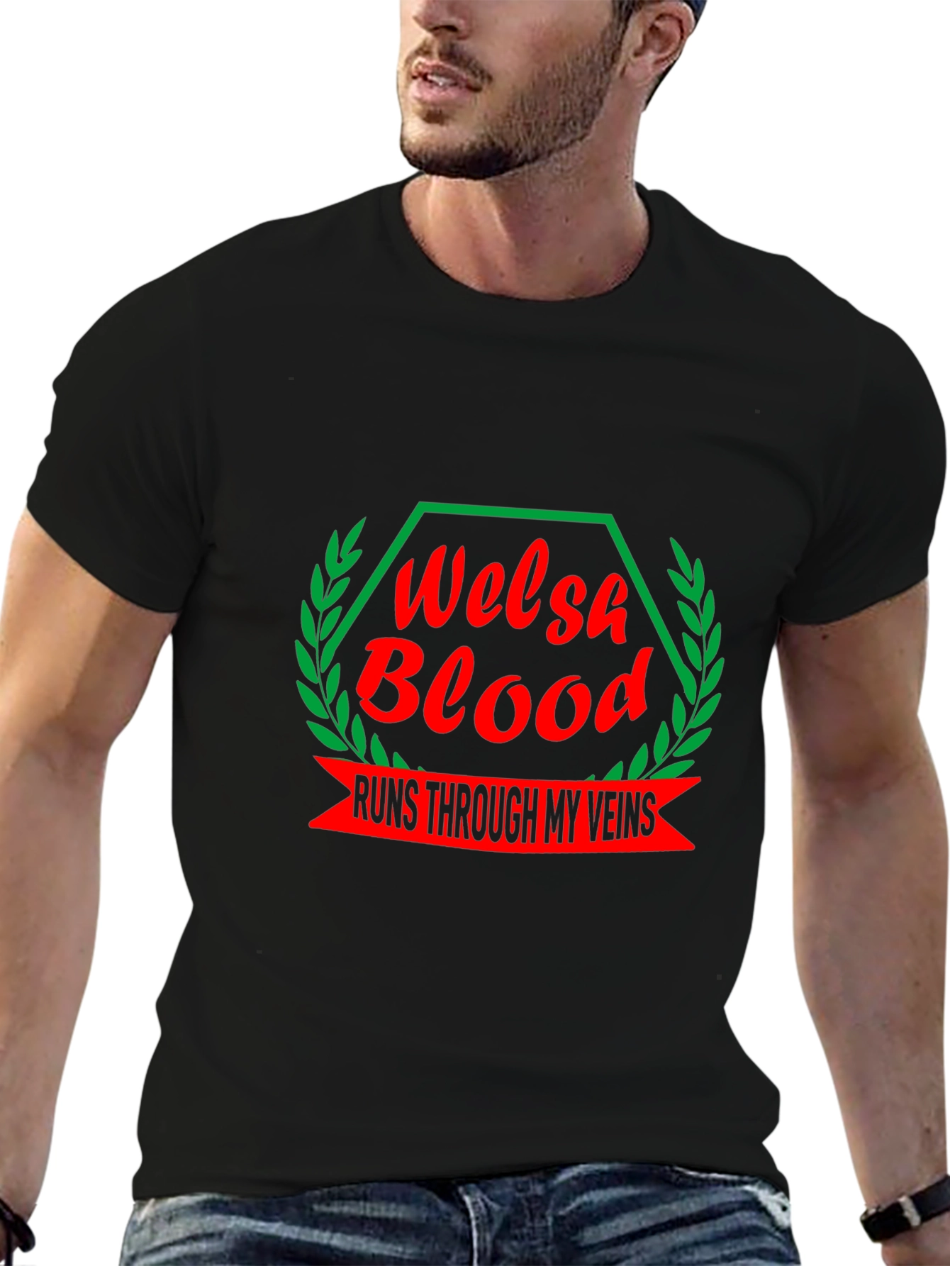 Welsh Blood T-Shirt - Red & Green Design