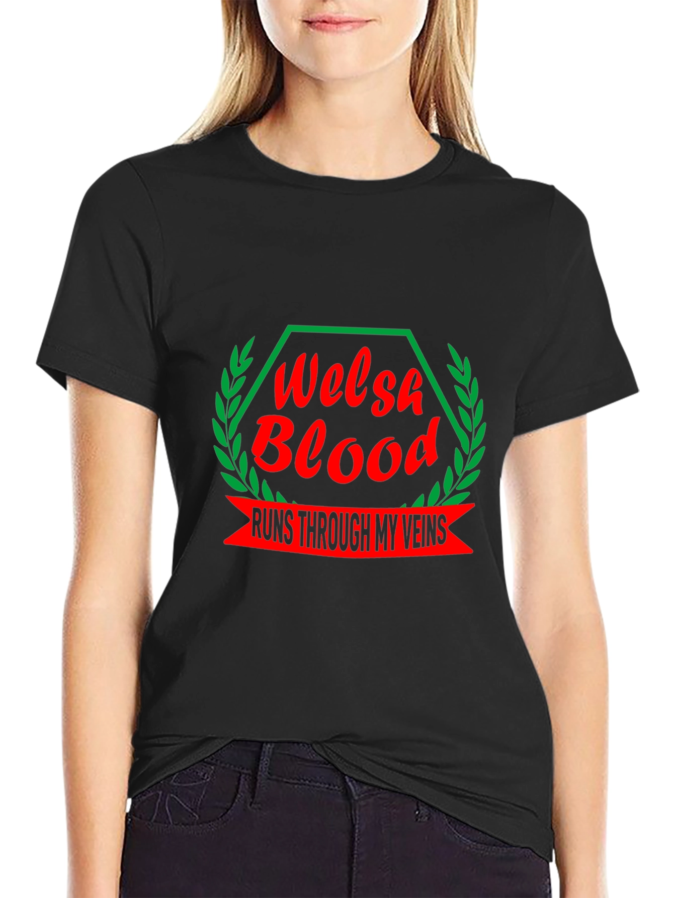Welsh Blood T-Shirt - Red & Green Design