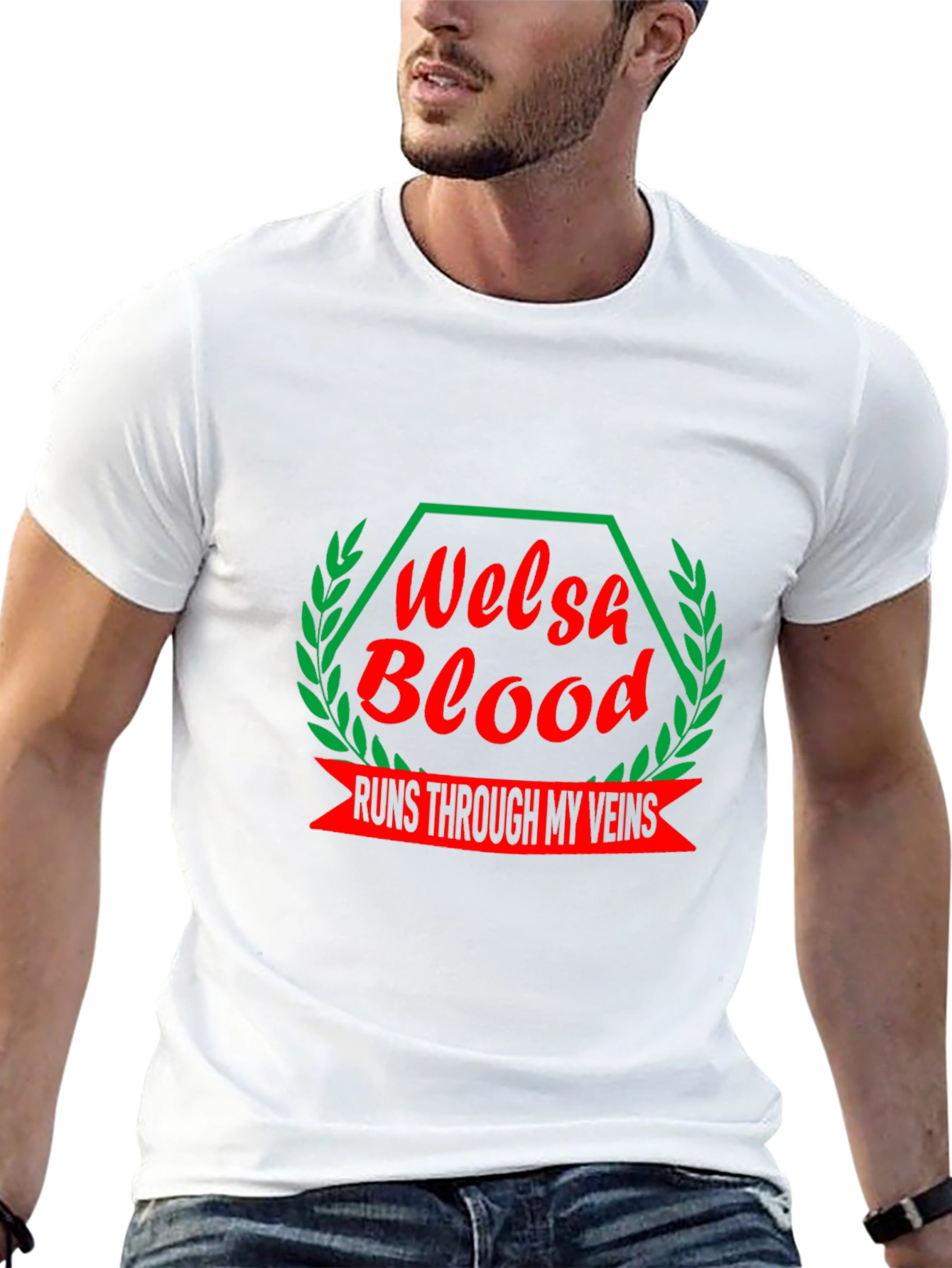 Welsh Blood T-Shirt - Red & Green Design