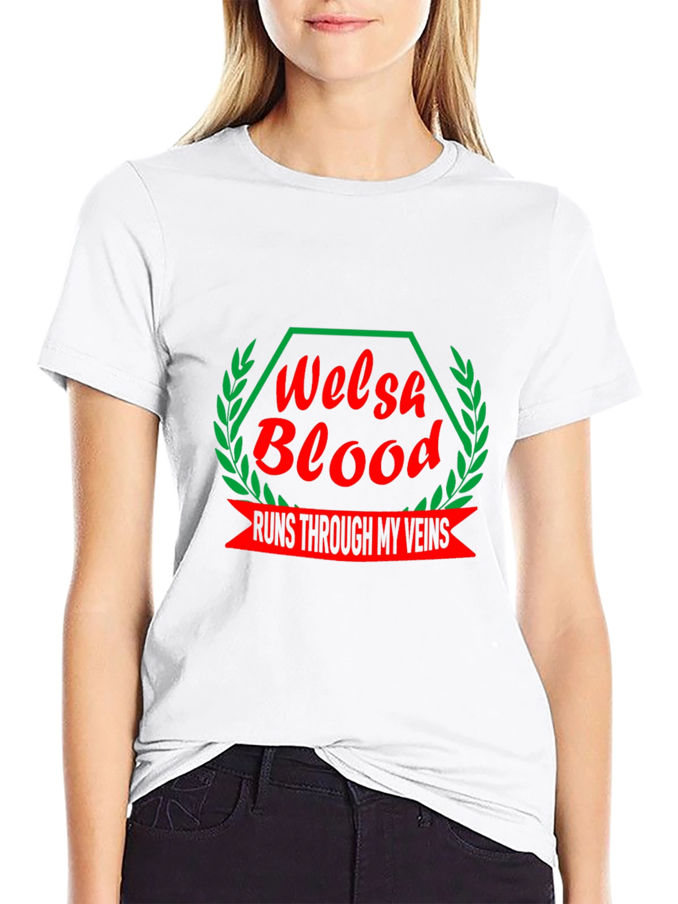Welsh Blood T-Shirt - Red & Green Design