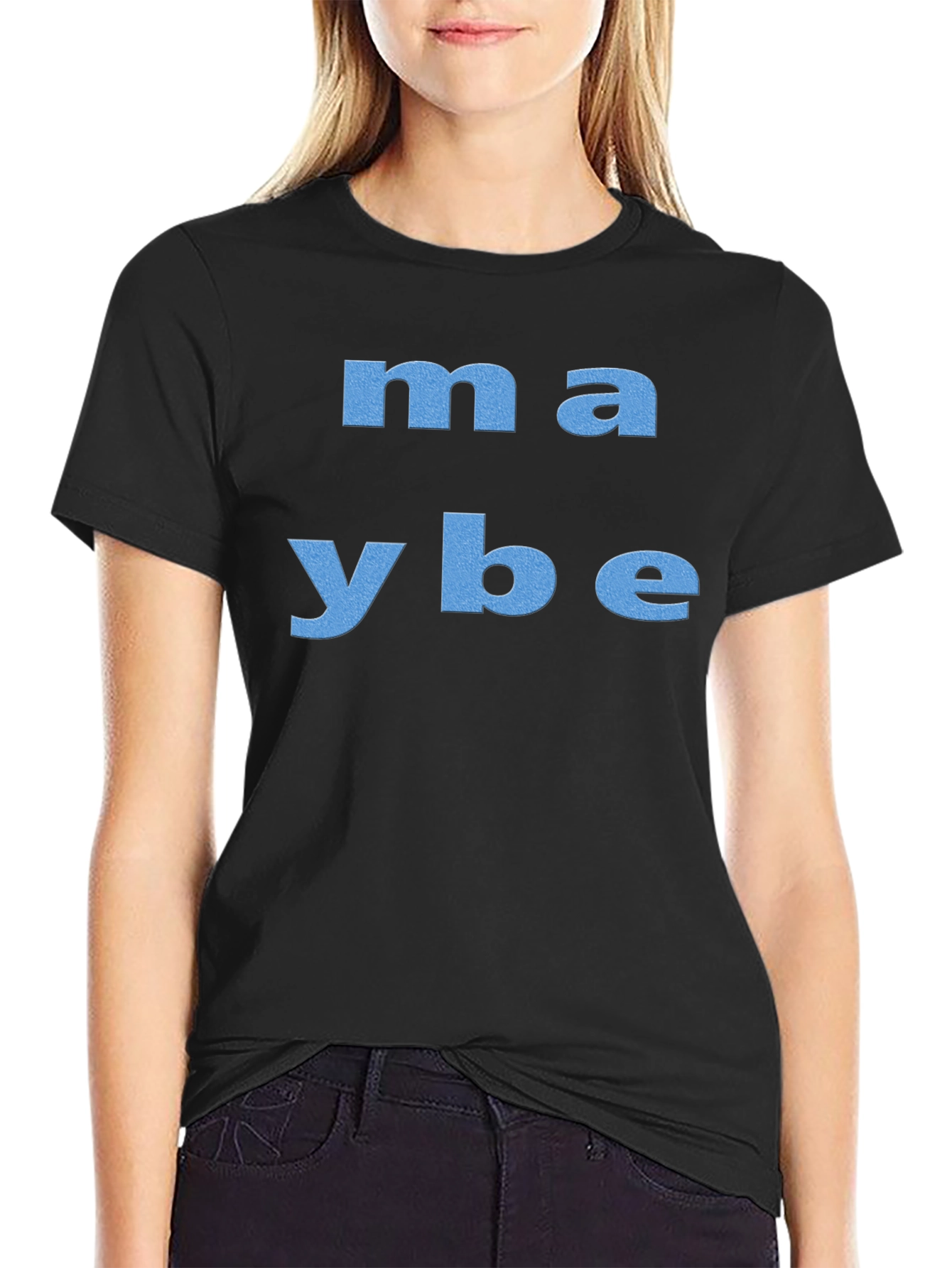 Maybe Graphic Tee - Casual Black T-Shirt