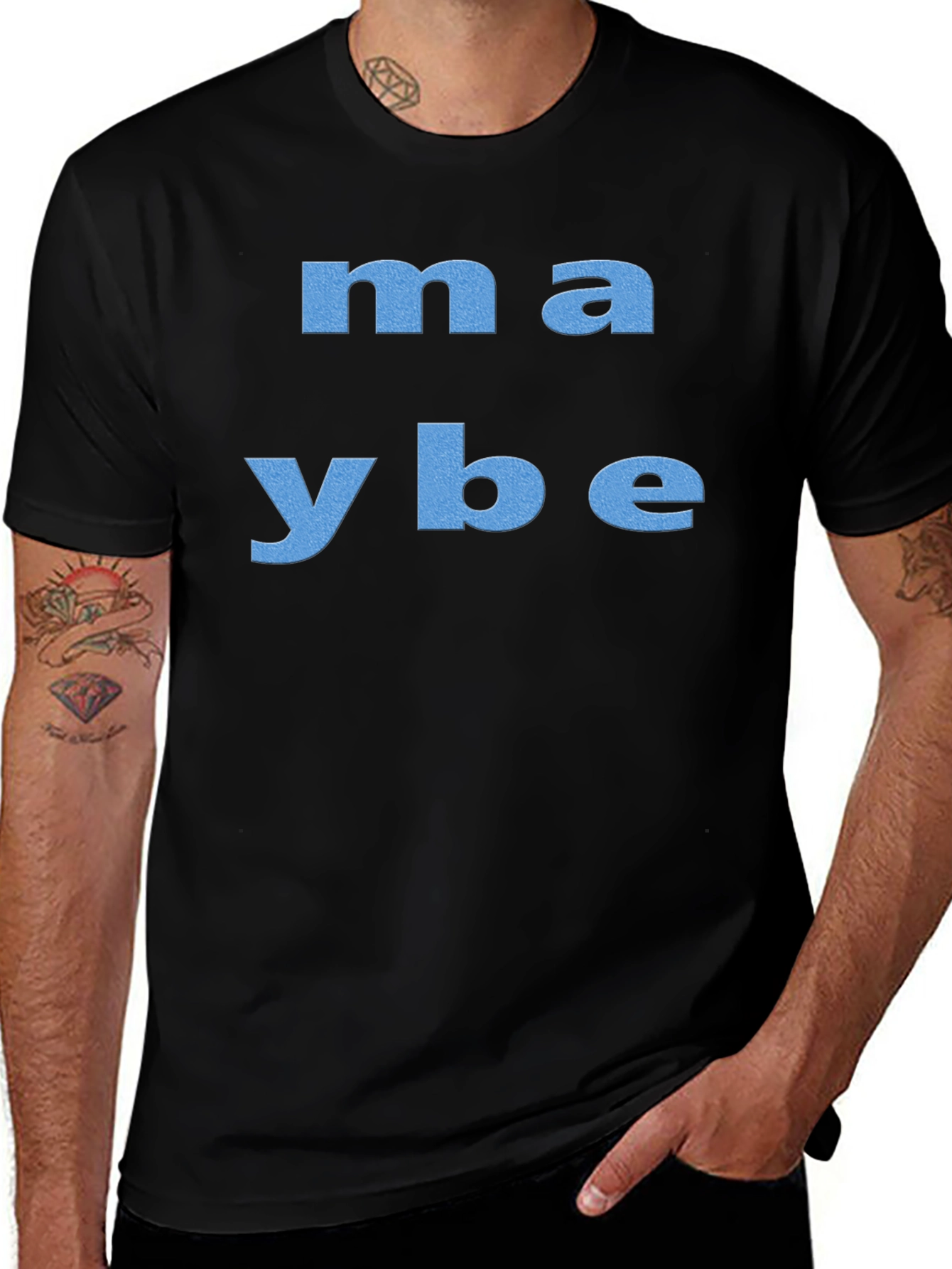 Maybe Graphic Tee - Casual Black T-Shirt