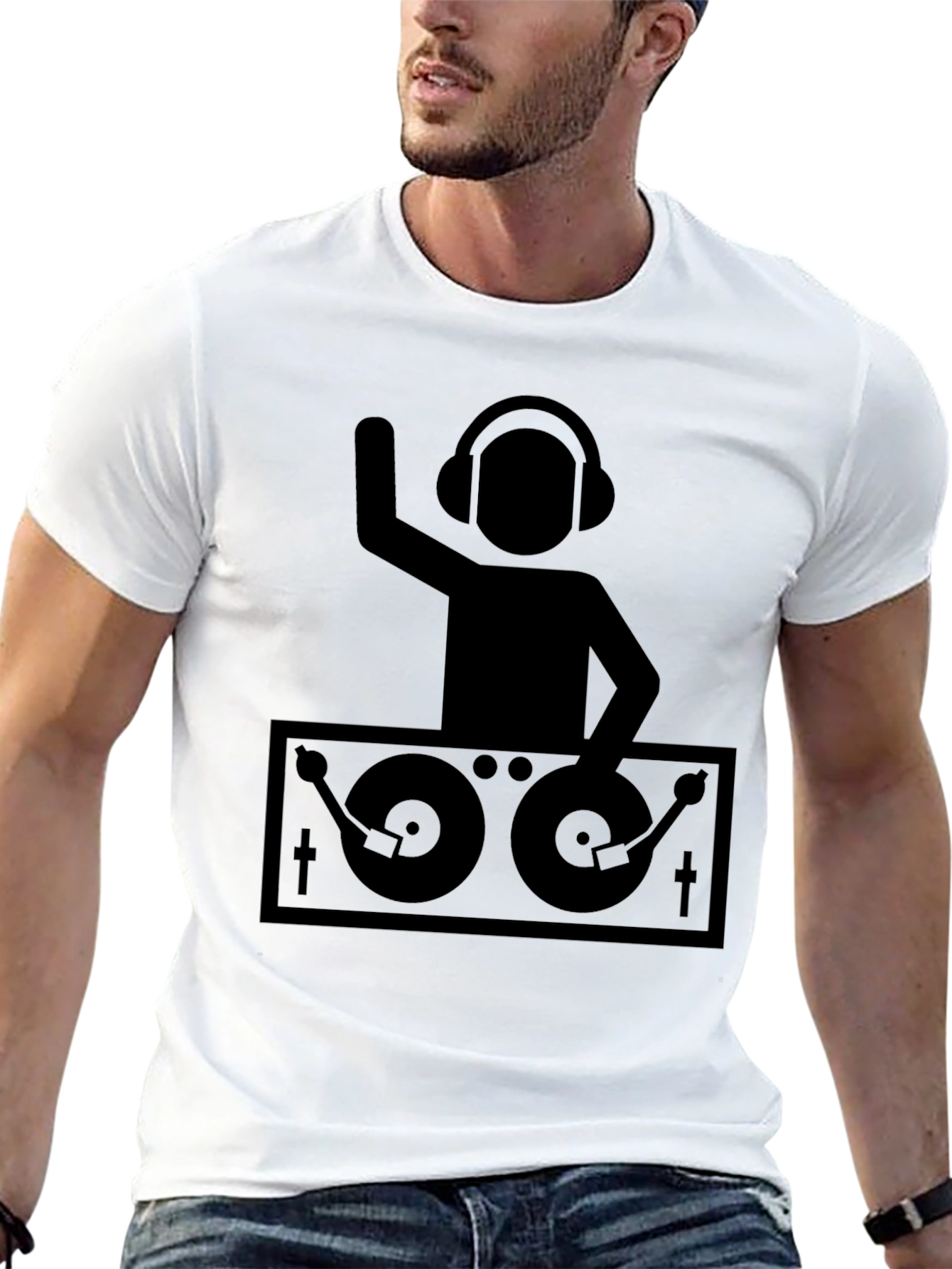 DJ Turntable Graphic T-Shirt - Black
