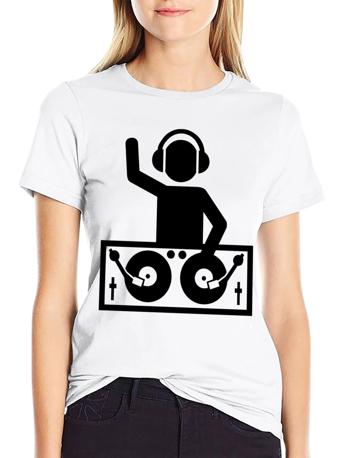DJ Turntable Graphic T-Shirt - Black