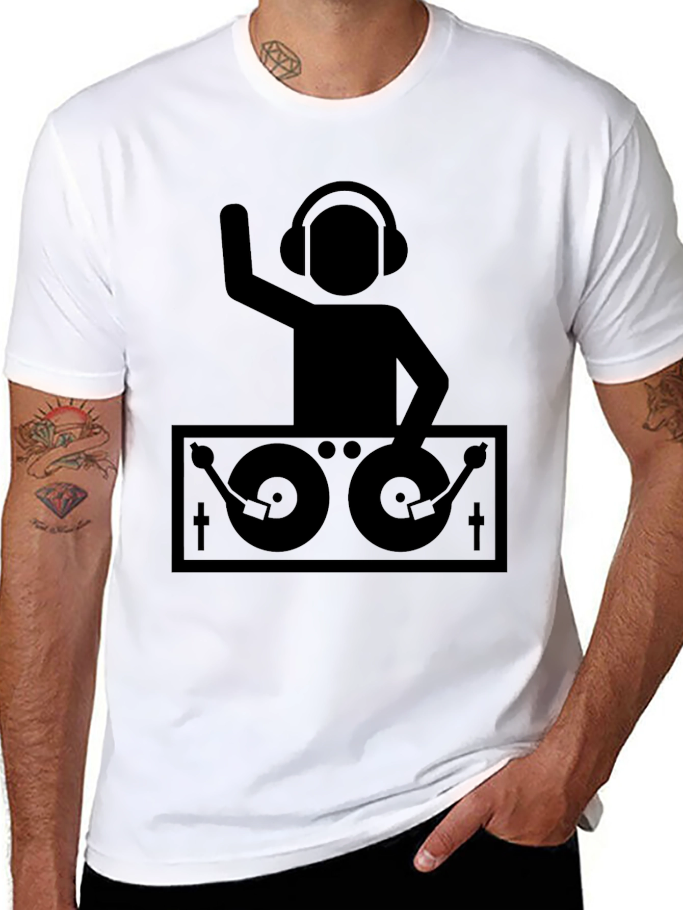DJ Turntable Graphic T-Shirt - Black