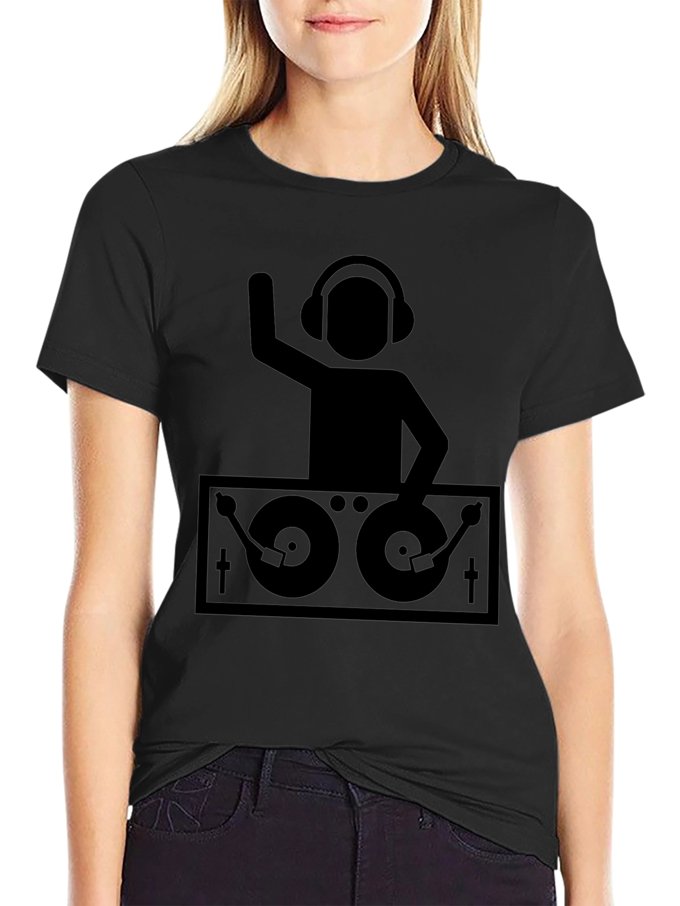 DJ Turntable Graphic T-Shirt - Black