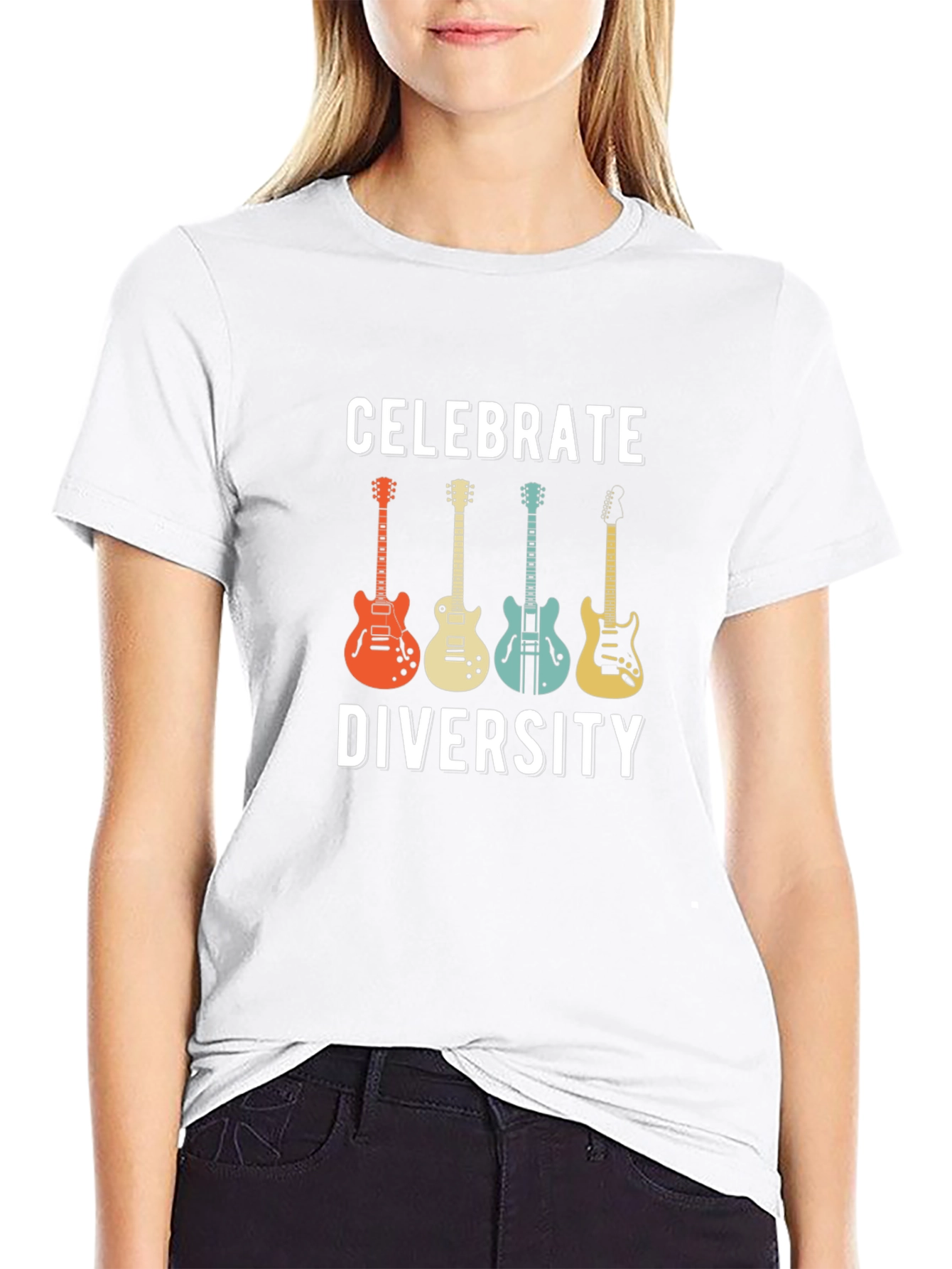 Celebrate Diversity Guitar Graphic T-Shirt