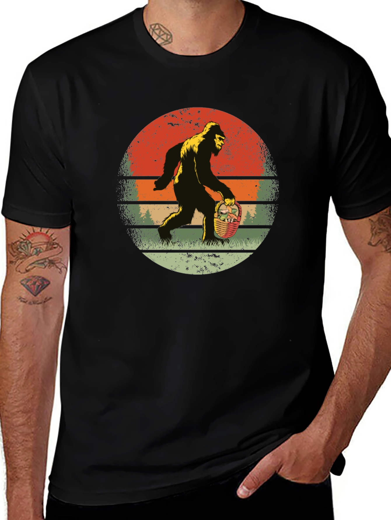 Bigfoot Easter Basket Graphic Tee