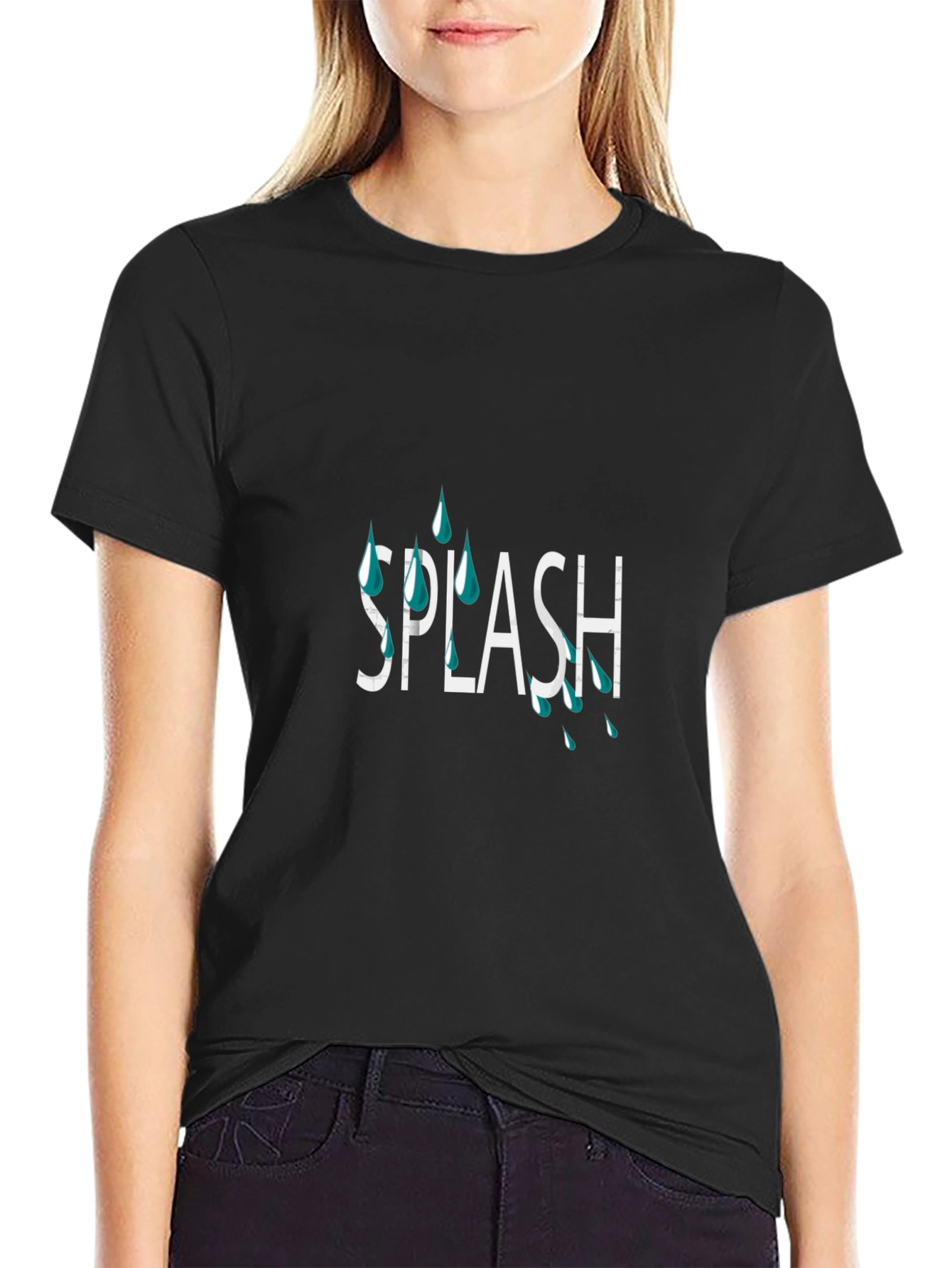 Splash Graphic Tee - Cool & Casual Black T-Shirt
