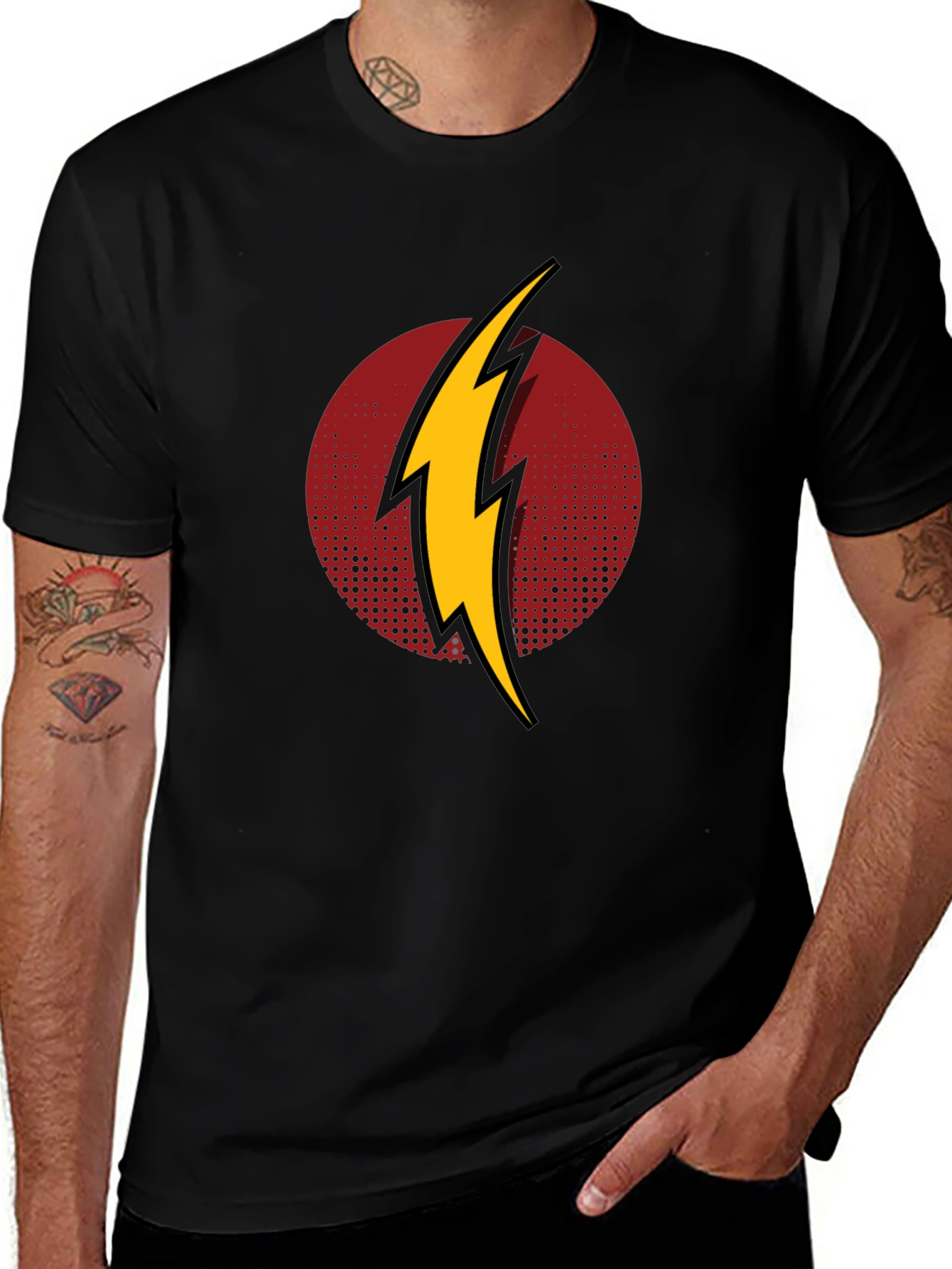 Flash Logo Mens Black T-Shirt