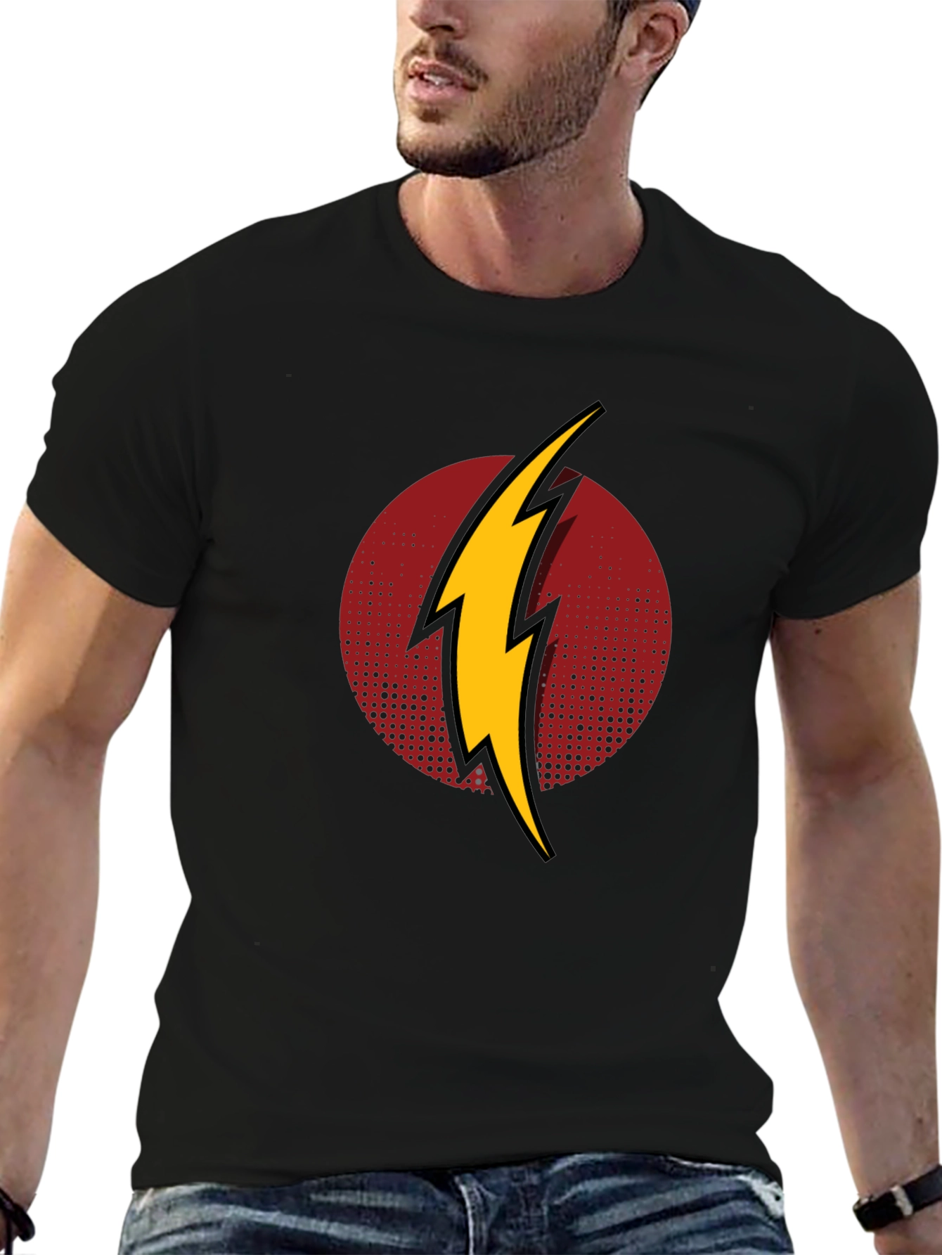 Flash Logo Mens Black T-Shirt