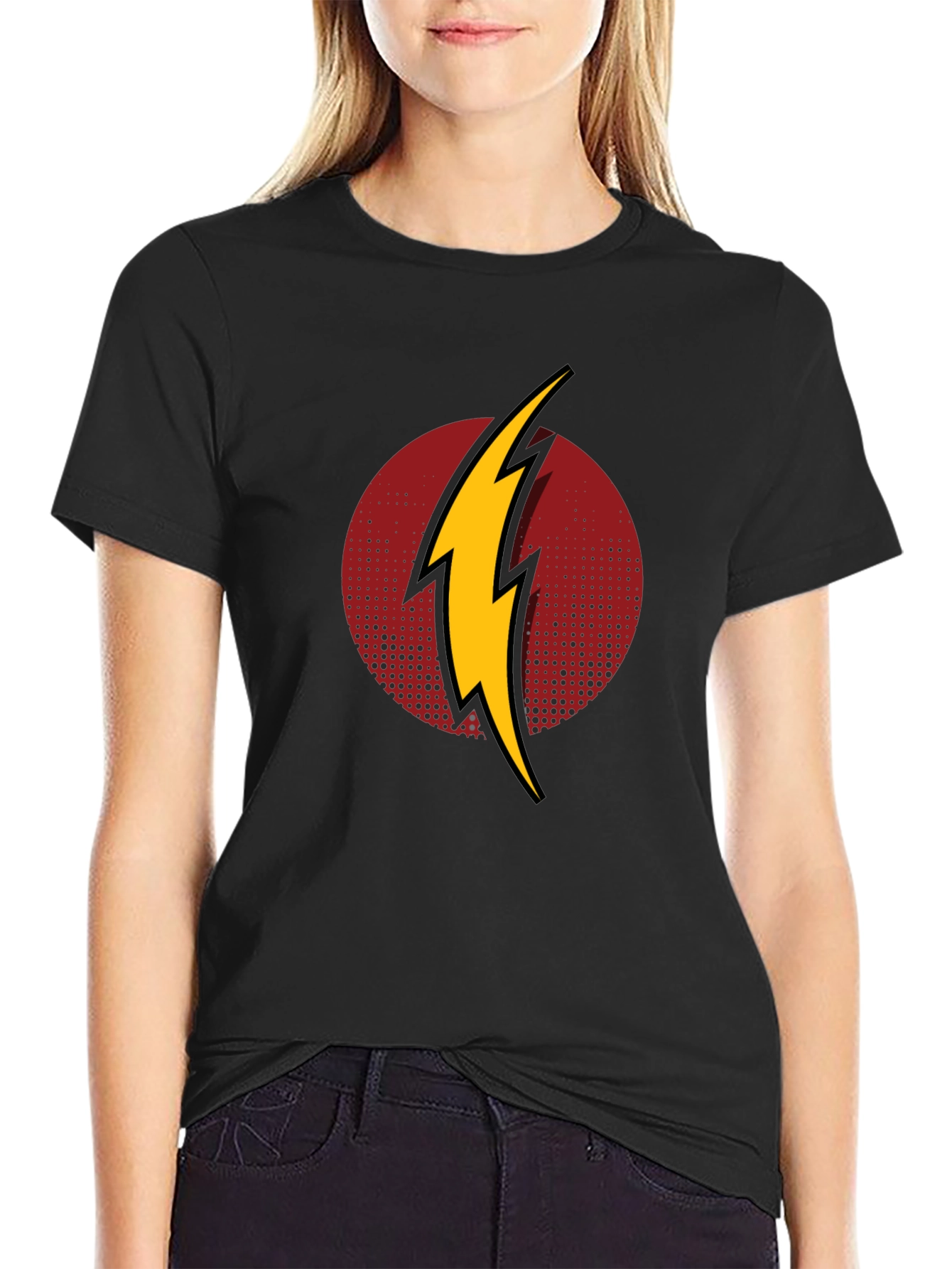 Flash Logo Mens Black T-Shirt