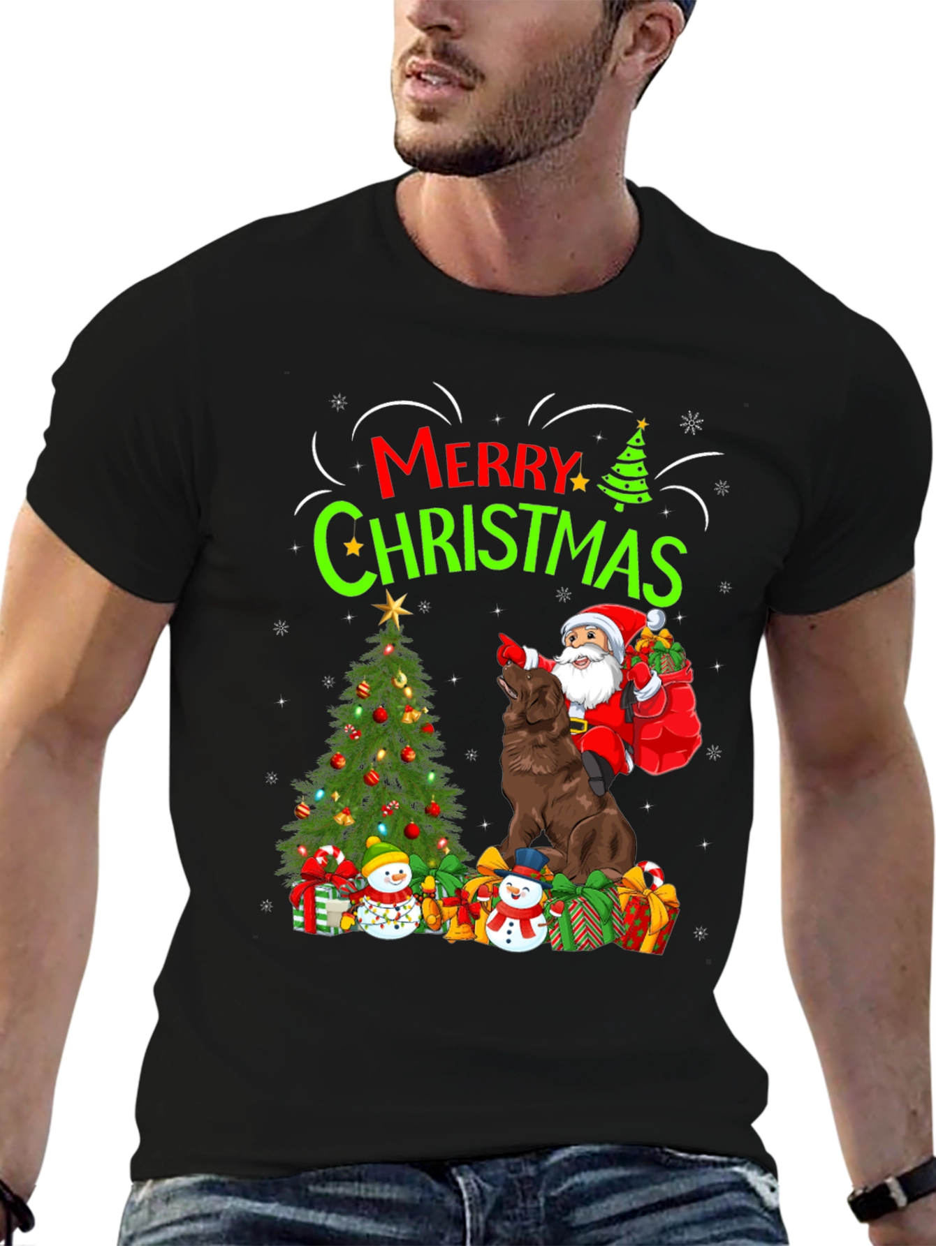 Merry Christmas Dog Santa T-Shirt