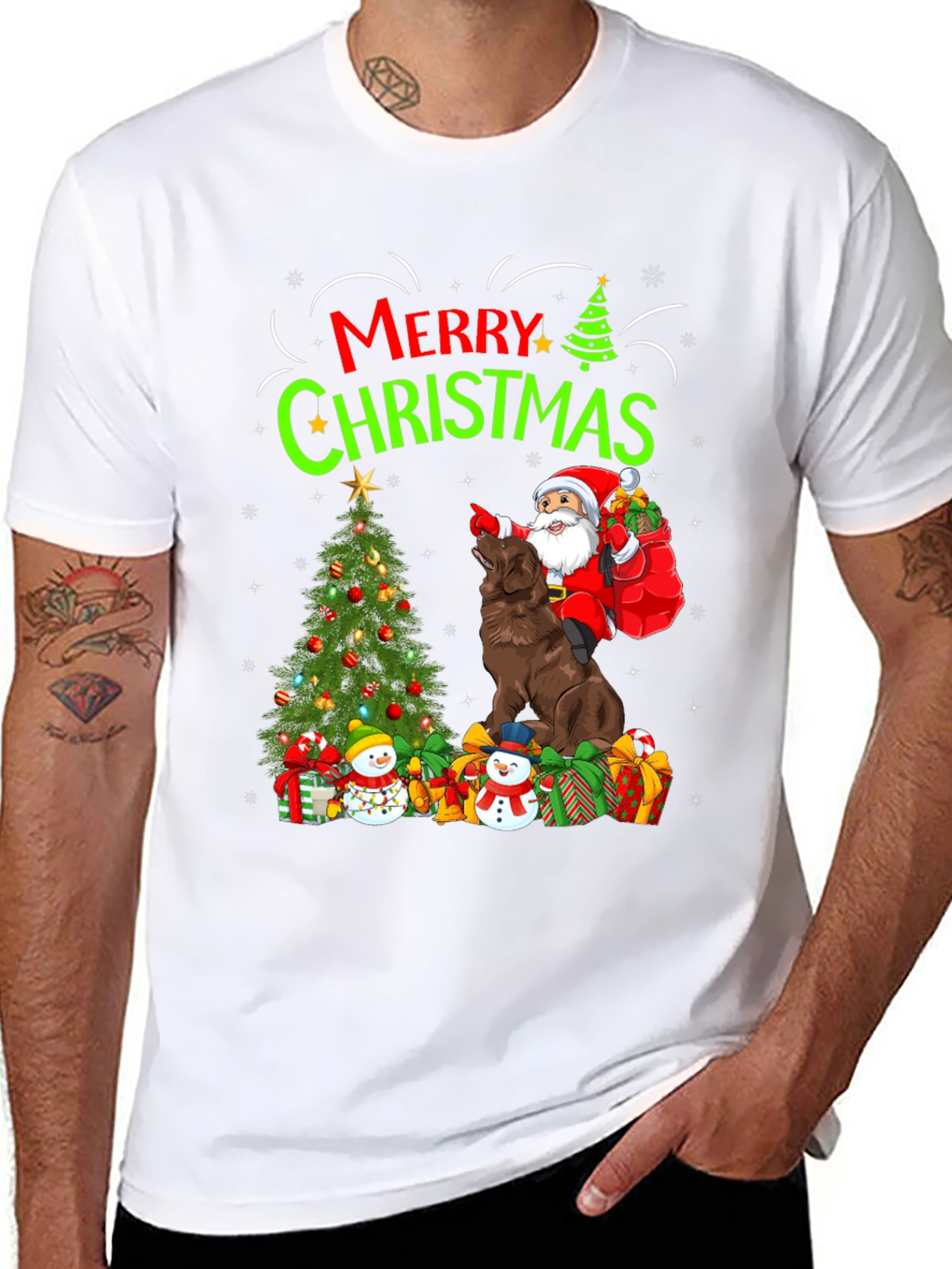 Merry Christmas Dog Santa T-Shirt