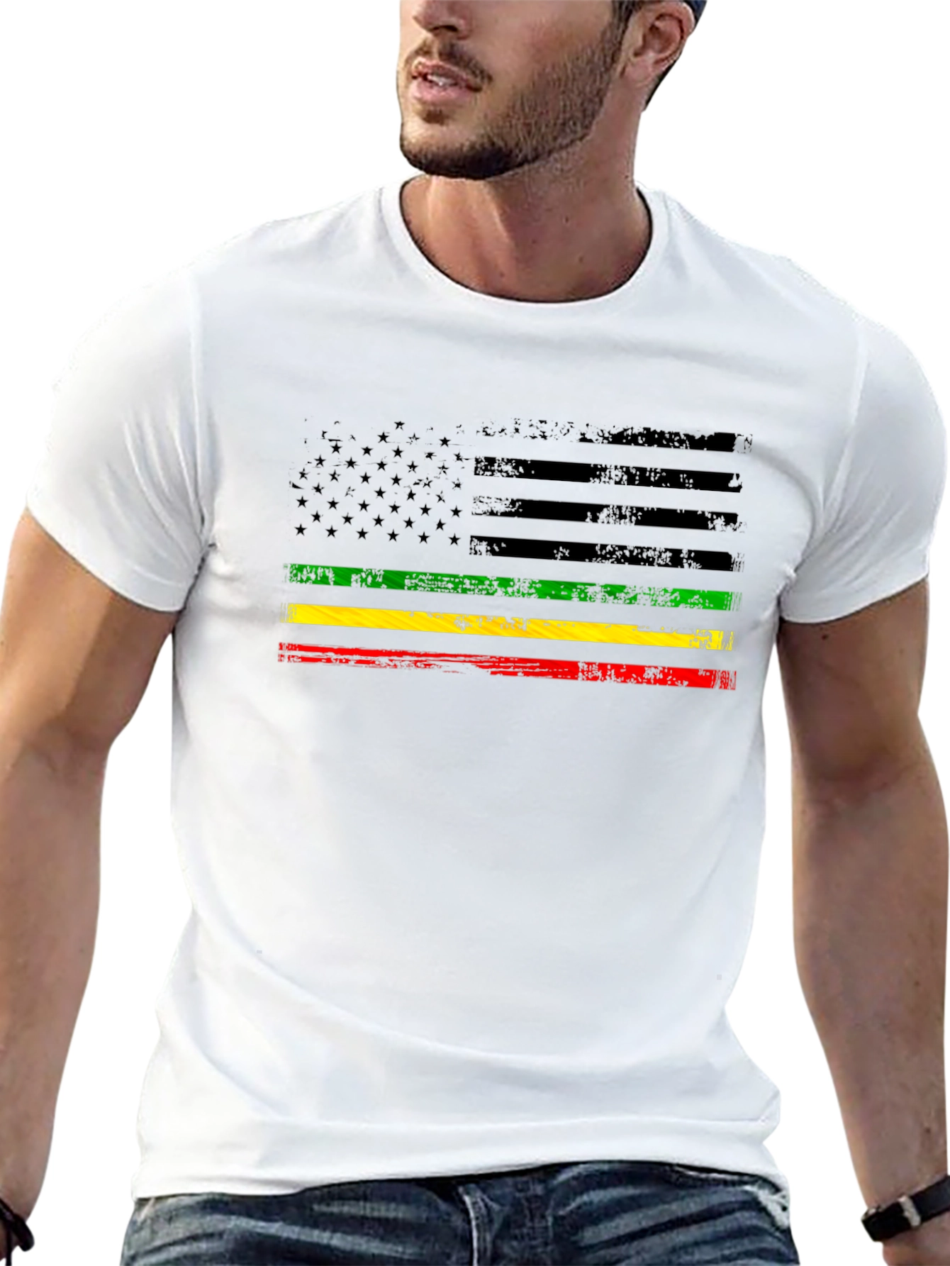 Pan African American Flag Graphic T-Shirt