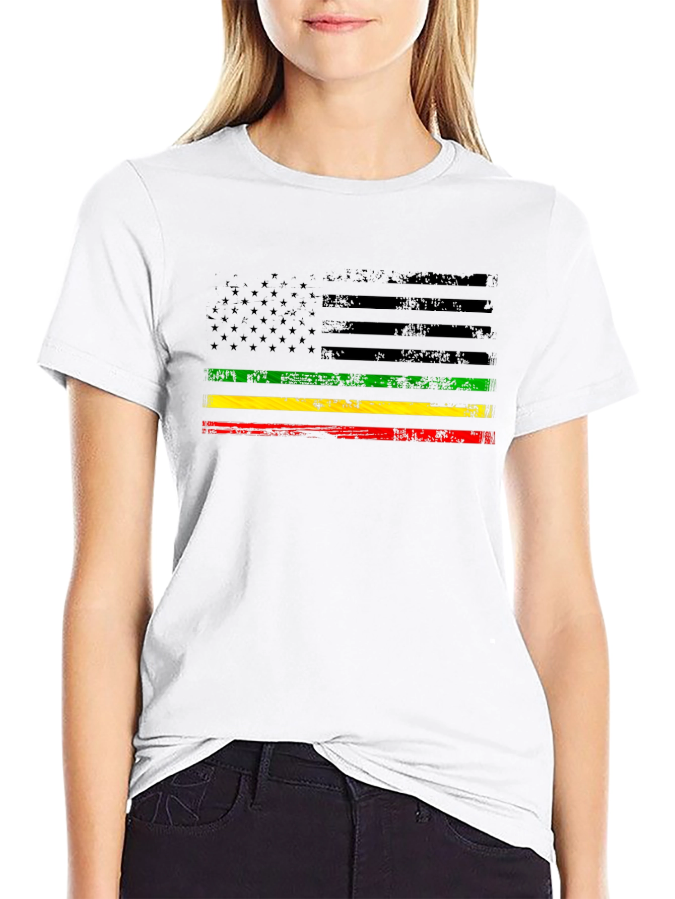 Pan African American Flag Graphic T-Shirt