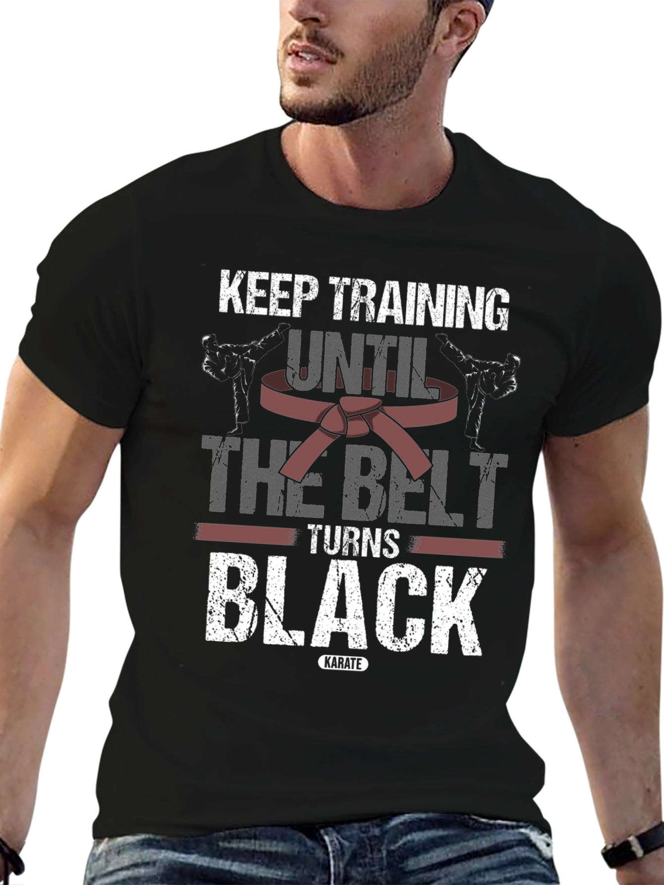 Keep Training Karate T-Shirt - Black Belt Design