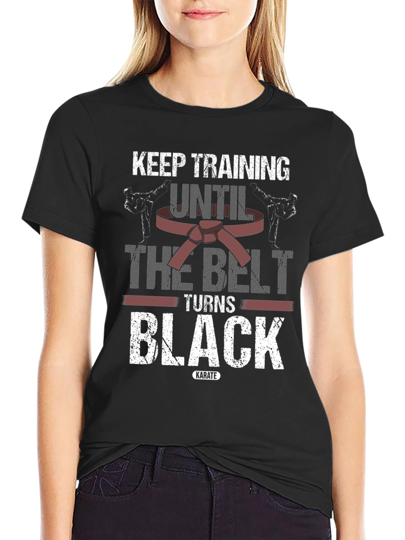 Keep Training Karate T-Shirt - Black Belt Design