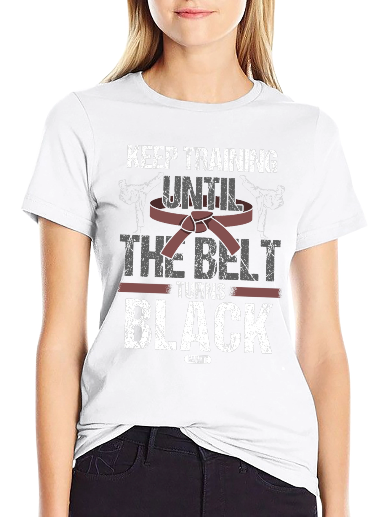 Keep Training Karate T-Shirt - Black Belt Design