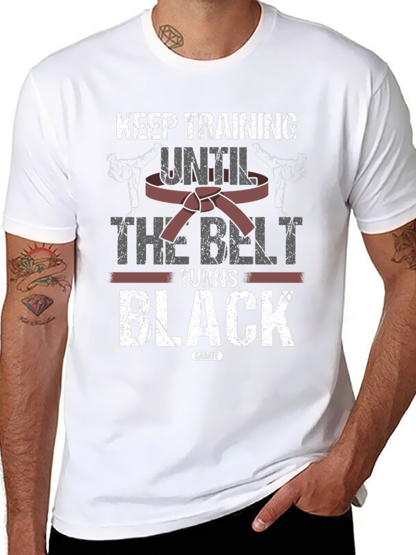 Keep Training Karate T-Shirt - Black Belt Design