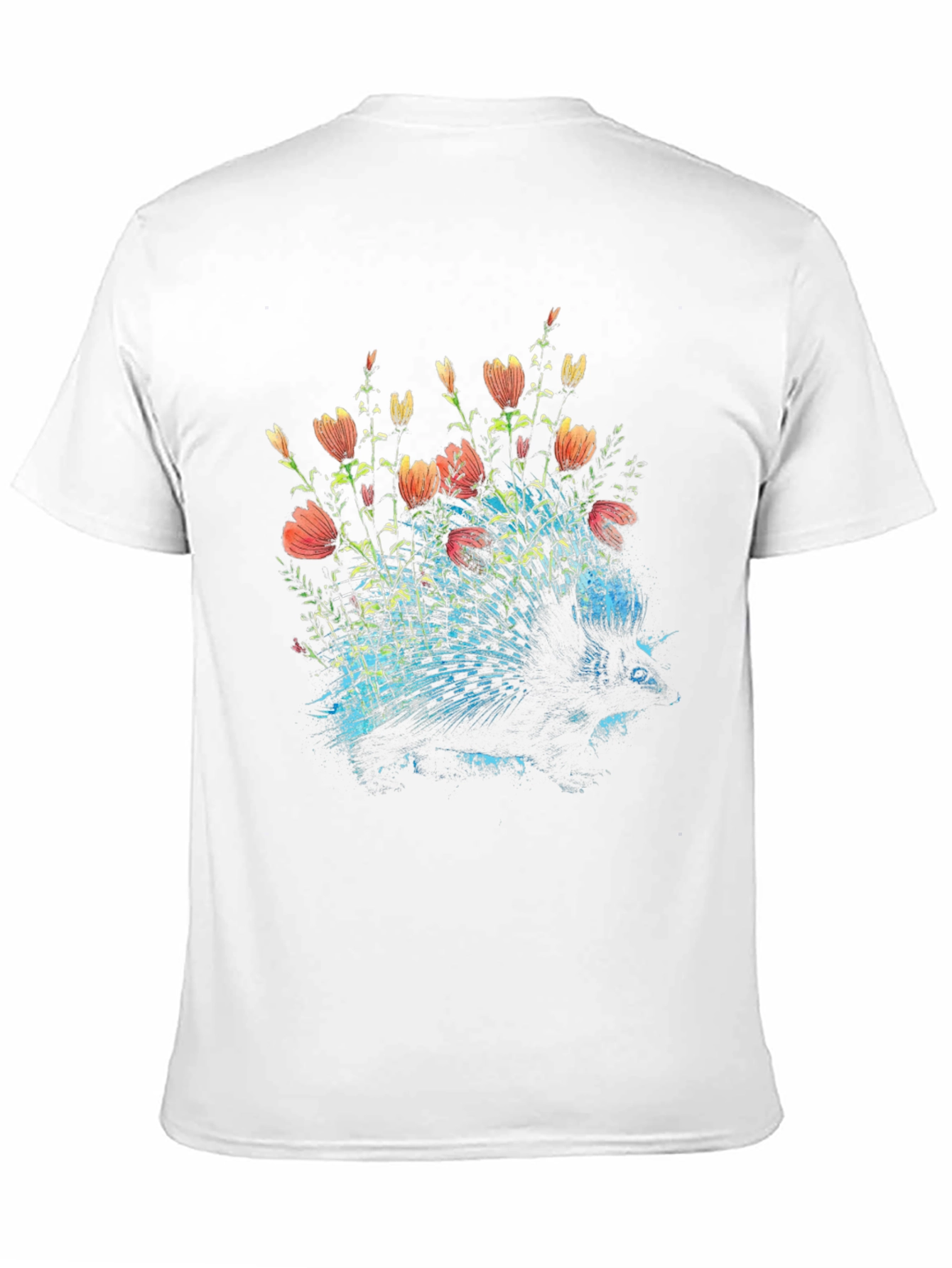 Floral Porcupine Graphic Tee - Black
